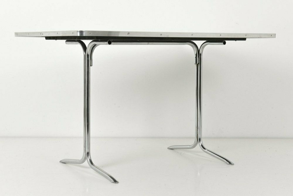 German Dining Table In Steel Tube From Mauser Werke Waldeck, 1950s photo vintage