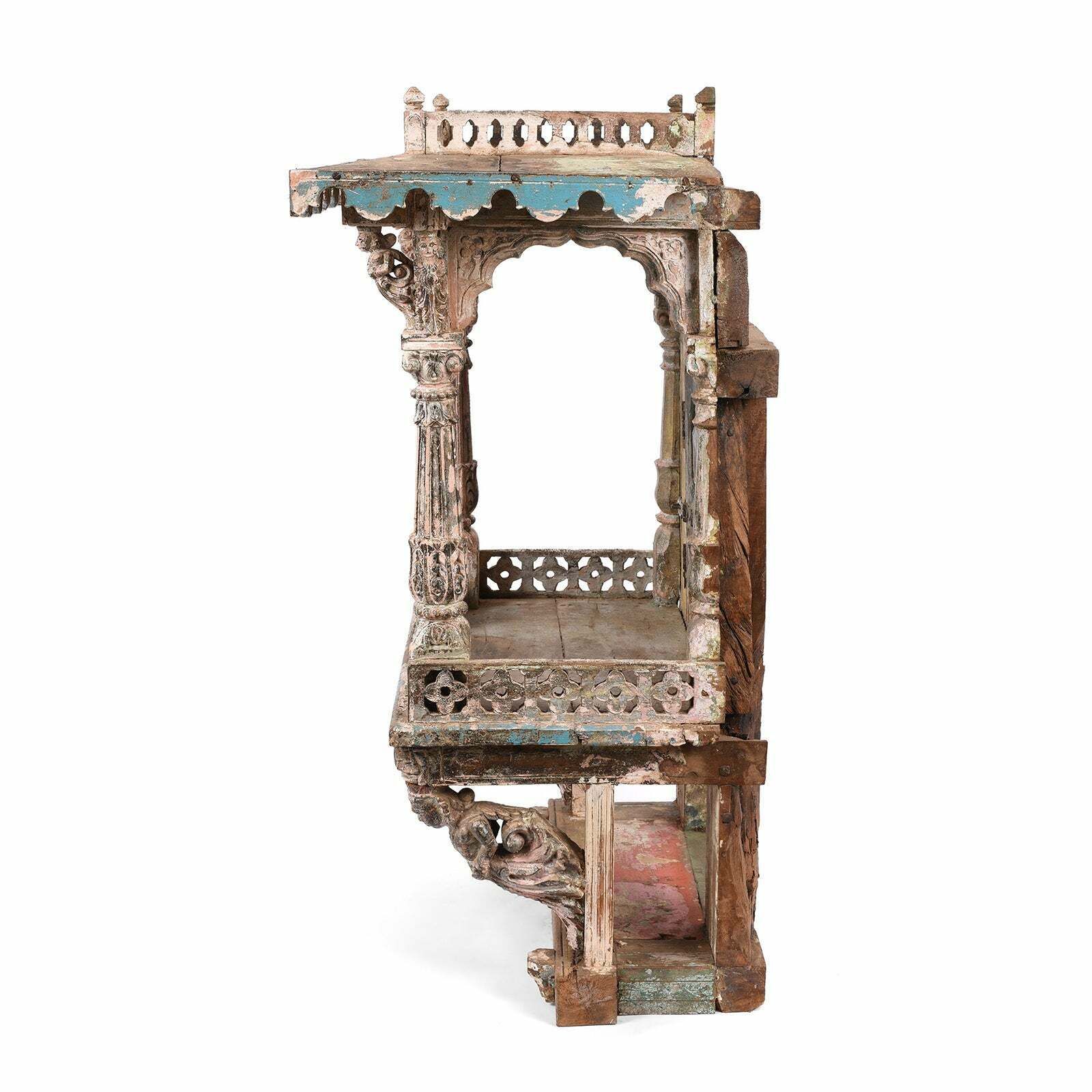 Painted Indian House Shrine From Gujarat   19th Century photo furniture