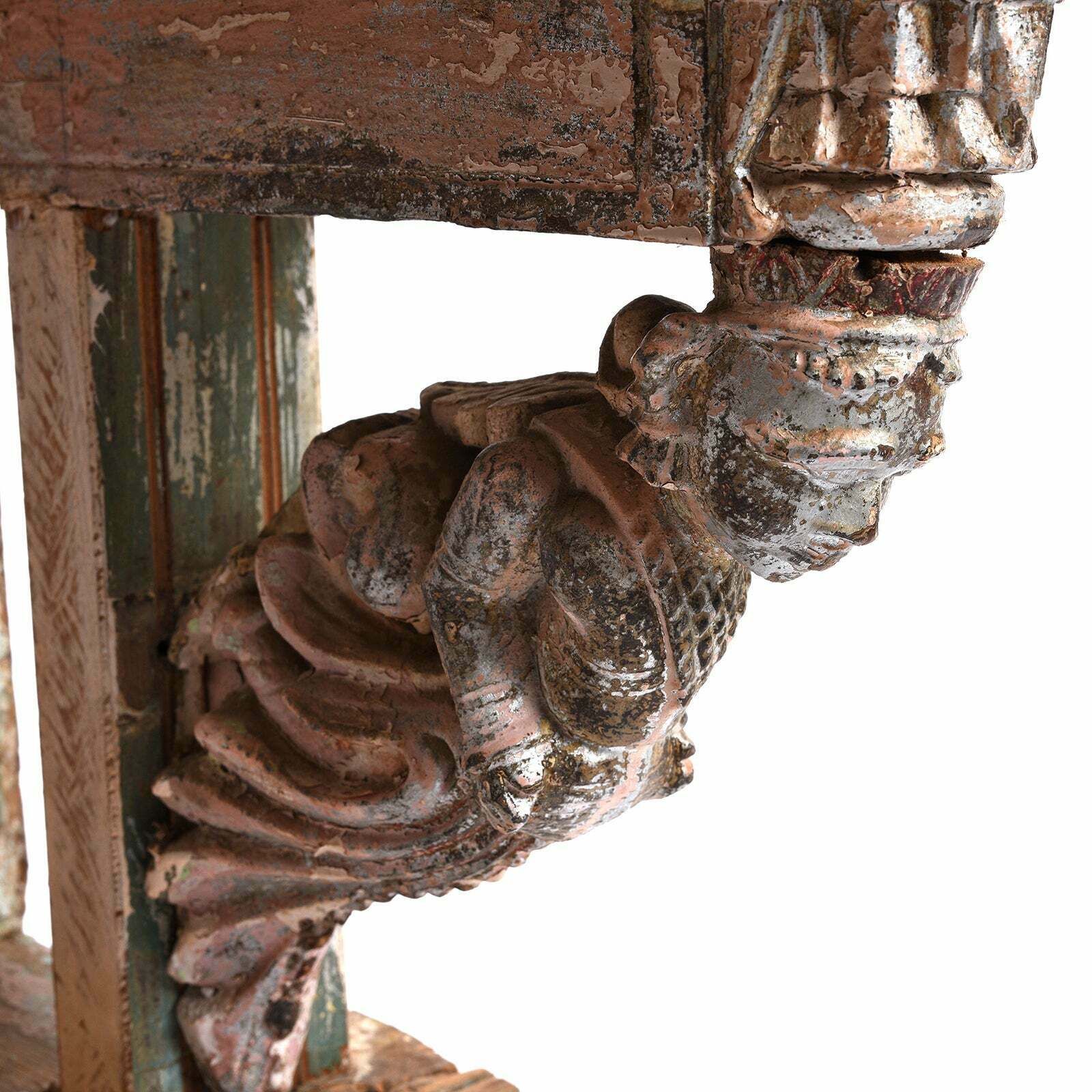 Painted Indian House Shrine From Gujarat   19th Century photo vinterior
