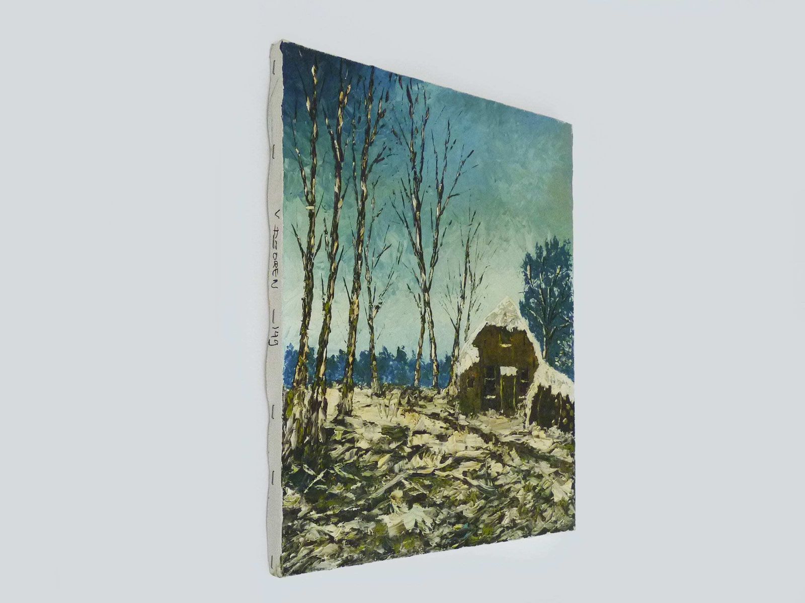 Oil On Canvas Village Of Jan Van Dooren, Winter Landscape. Signed photo 221.52