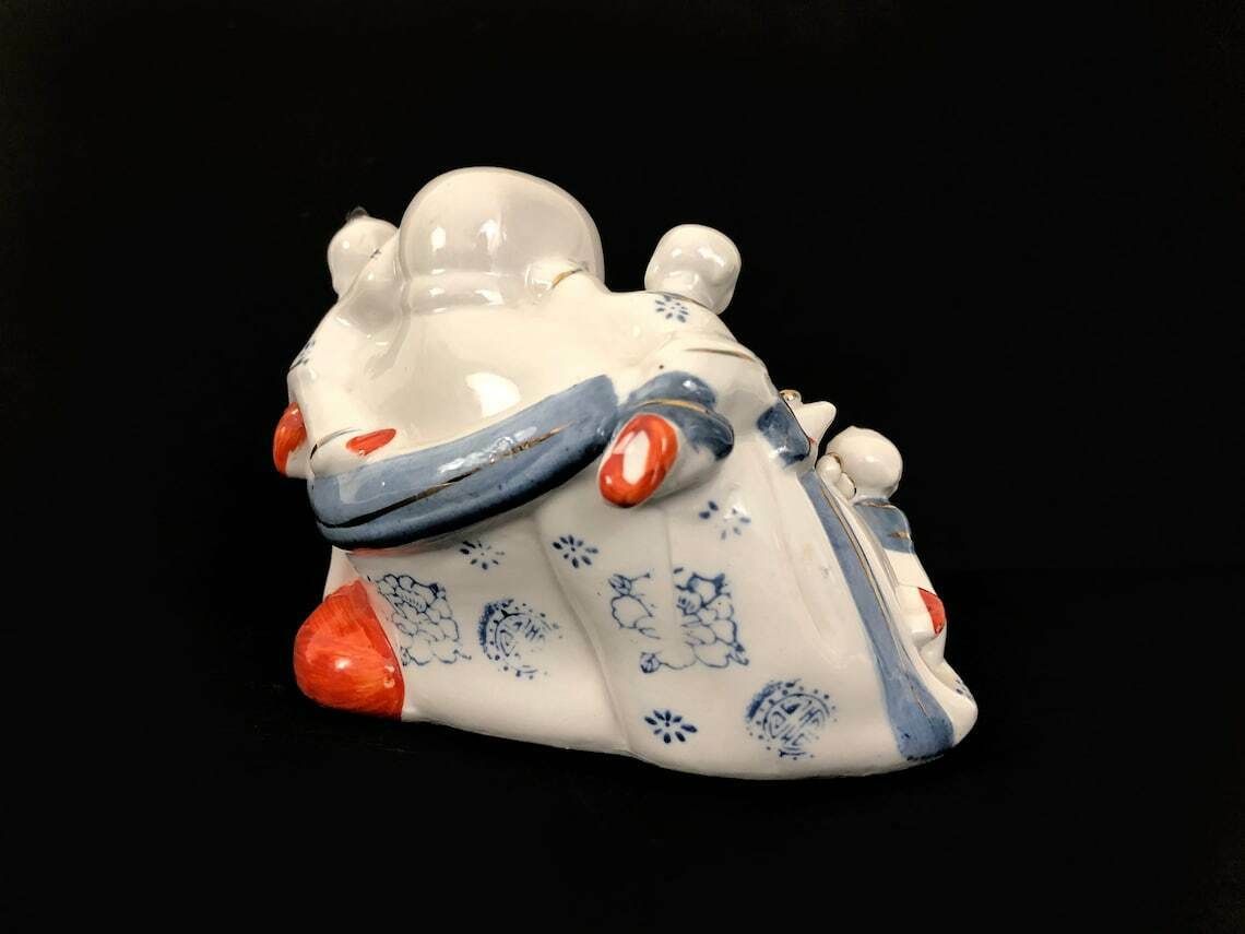 Chinese Porcelain Laughing Buddha With Children Statue photo buy