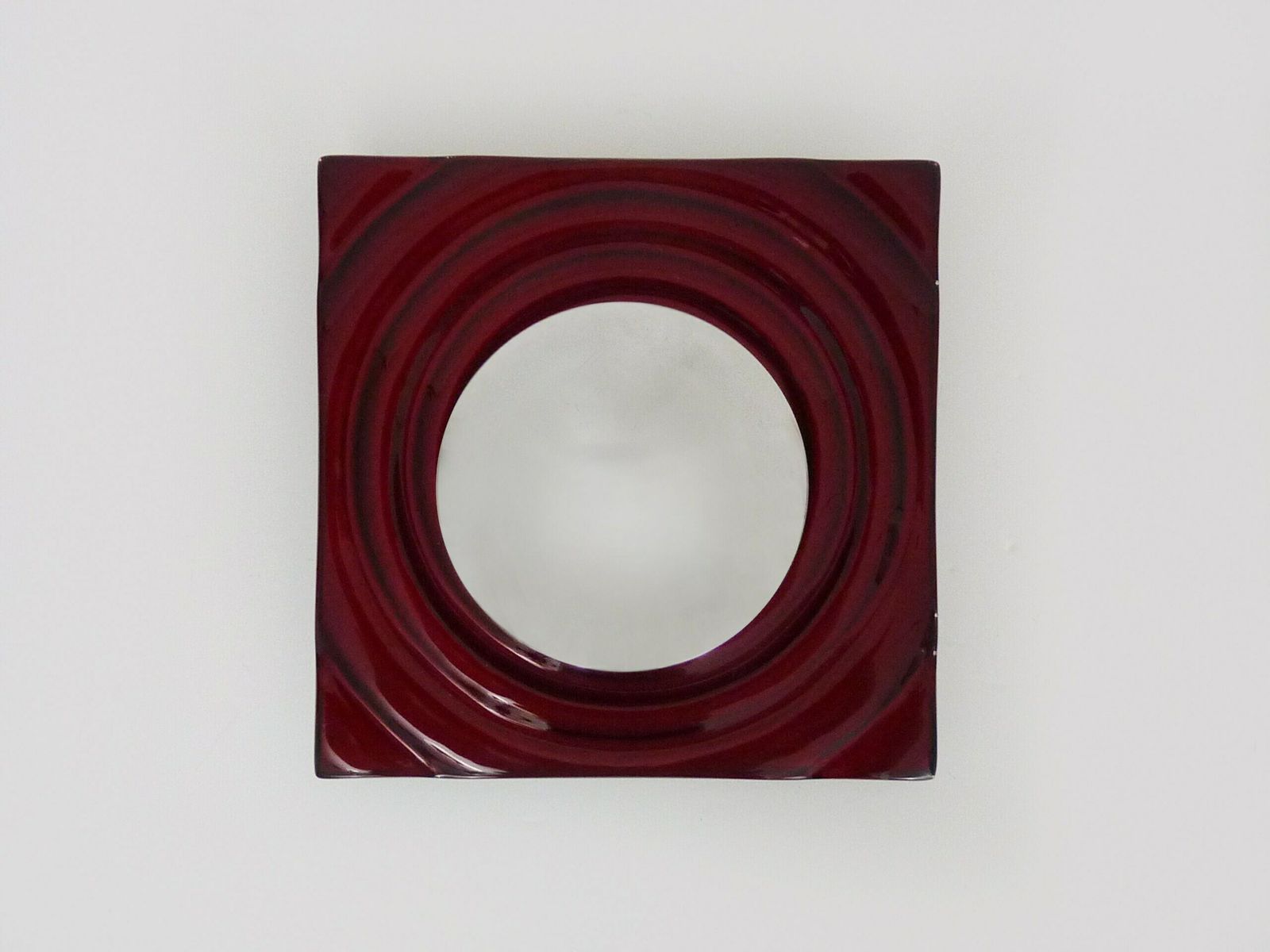 Applique murale Paul Neuhaus en verre rouge et réflecteur chromé