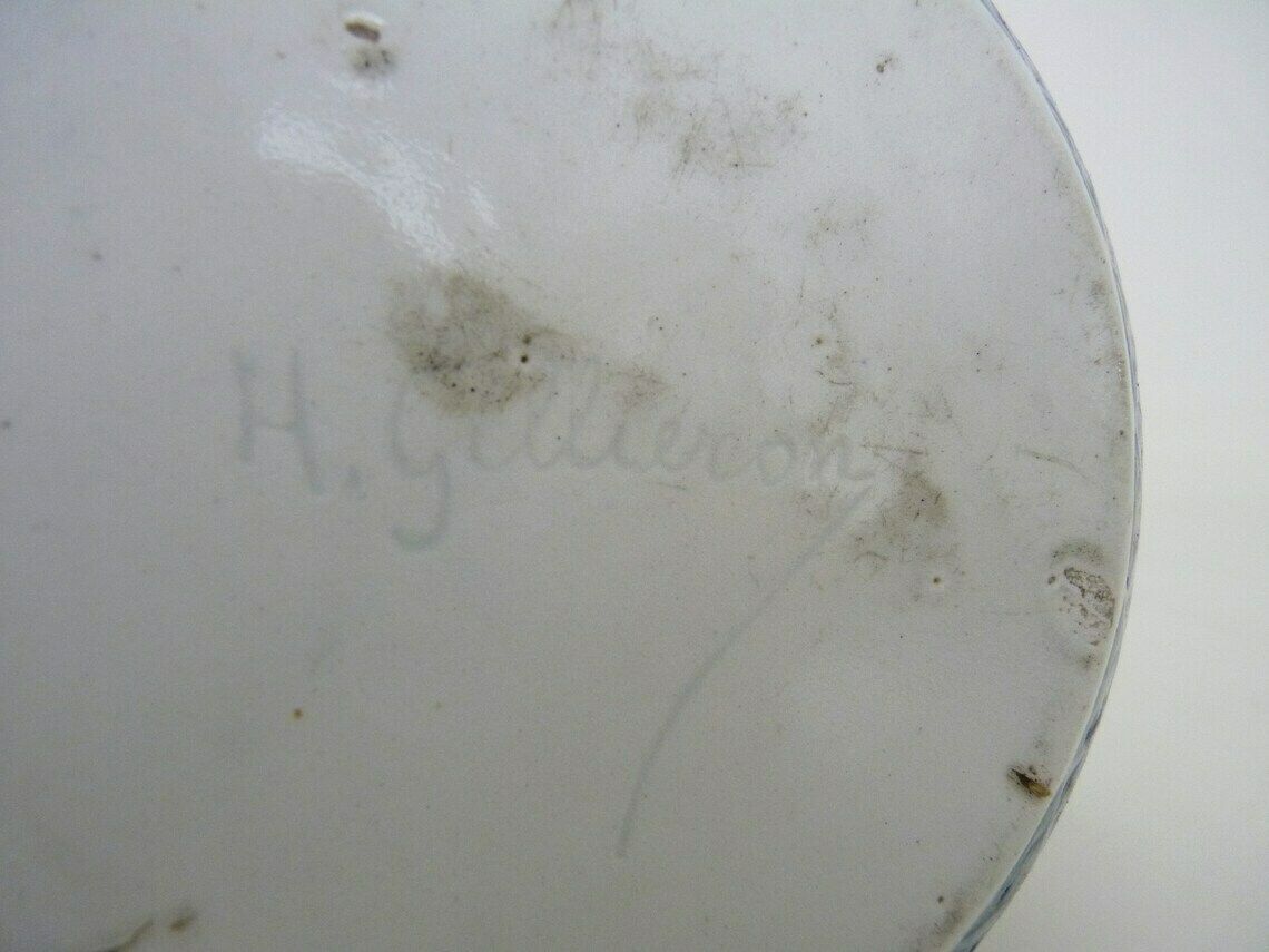 photo furniture Rare Art Nouveau Vase Signed H Gillieron Floral Decoration In Earthenware.