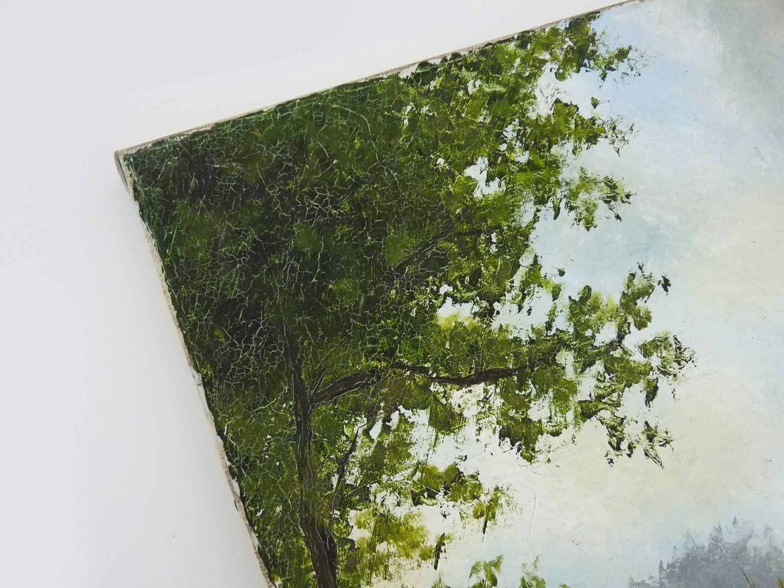 Huile sur toile, village de Jan Van Dooren, paysage d'automne. Signée photo vinterior