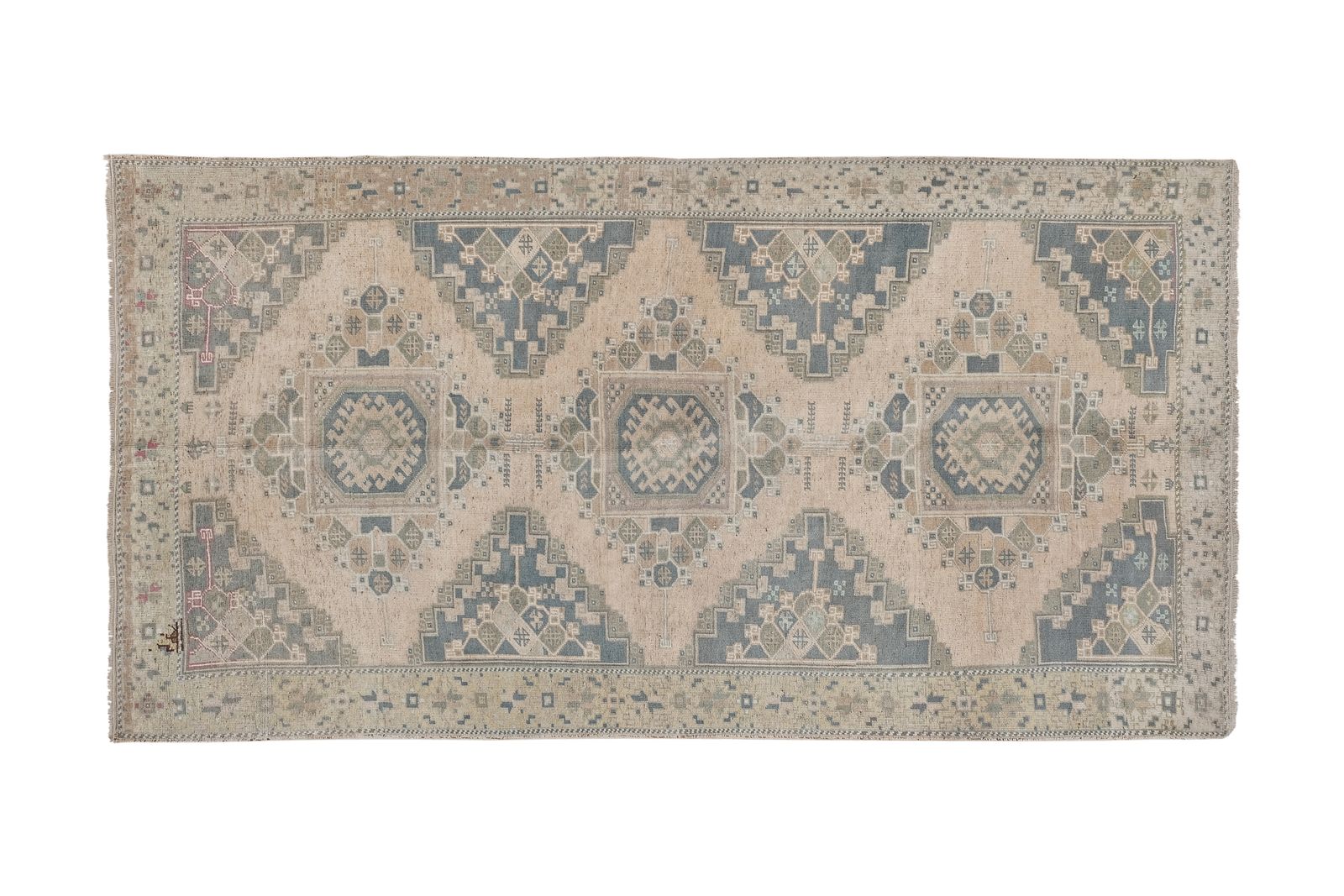 Turkish Oushak Gallery Runner, Farmhouse Kitchen Rugs 4'8" X 8'8" photo vintage