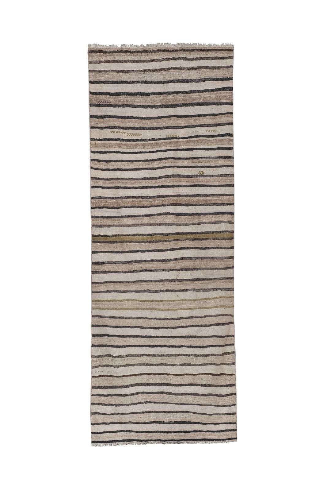 Soft Natural Color Hallway Kilim Runner Rug 3'7'' X 9'3''