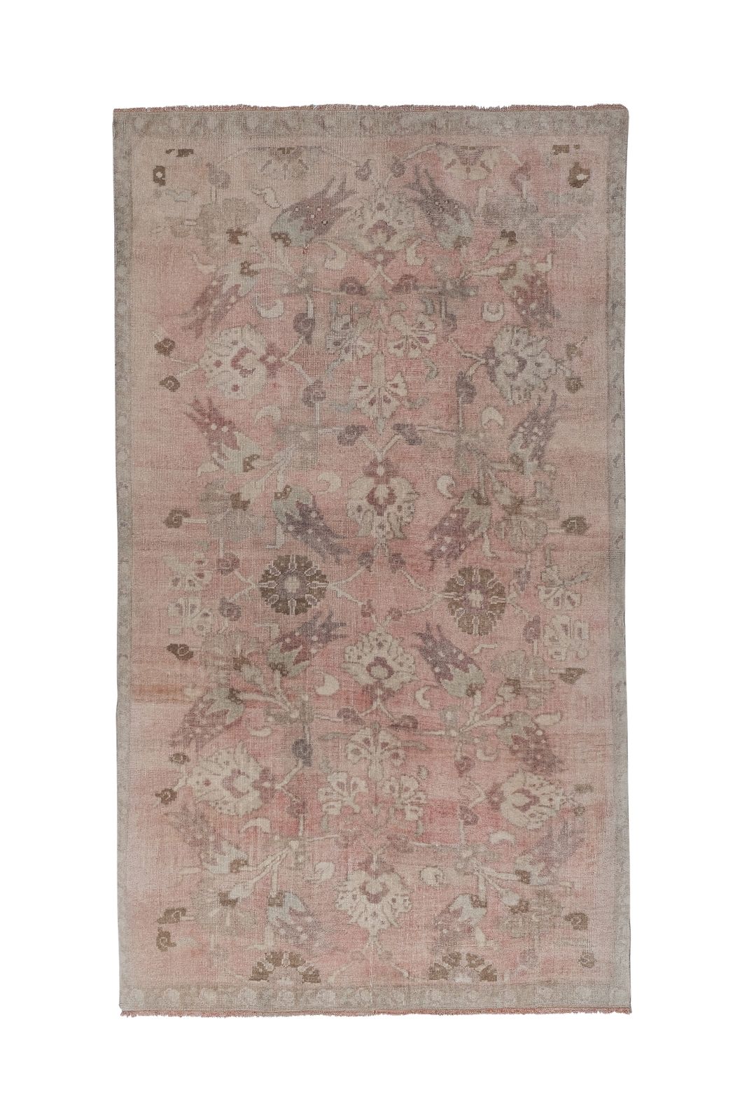Vintage Organic Wool Anatolian Karapinar Rug With Lattice Design 4'7'' X 7'8''