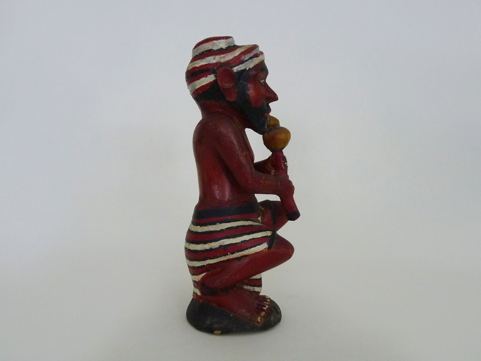 Statuette en bois polychrome « The Snake Driver », Inde photo Art