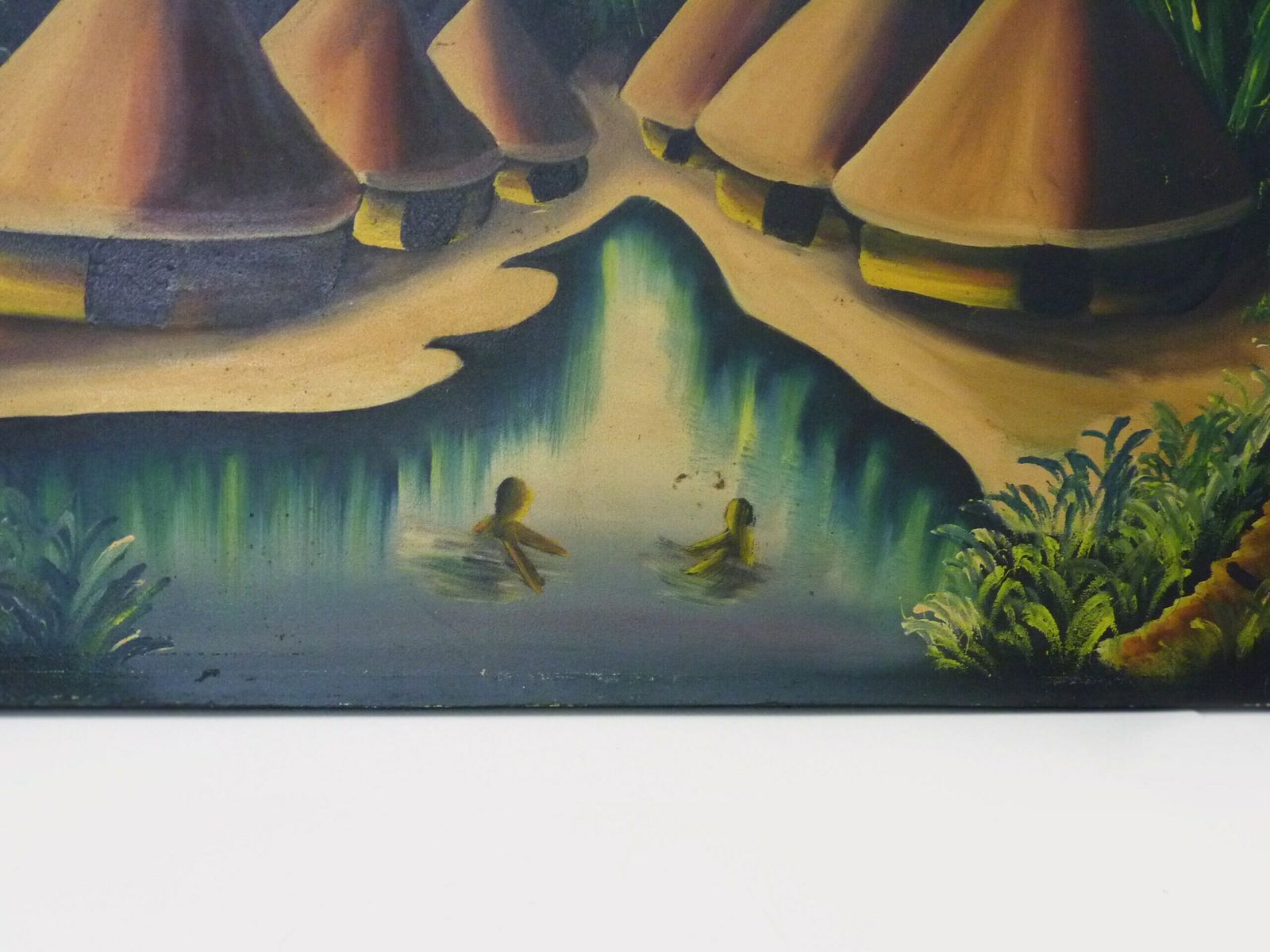 Large Oil On Canvas Signed S.Demouk. African Landscape. Ethnic Oil photo buy