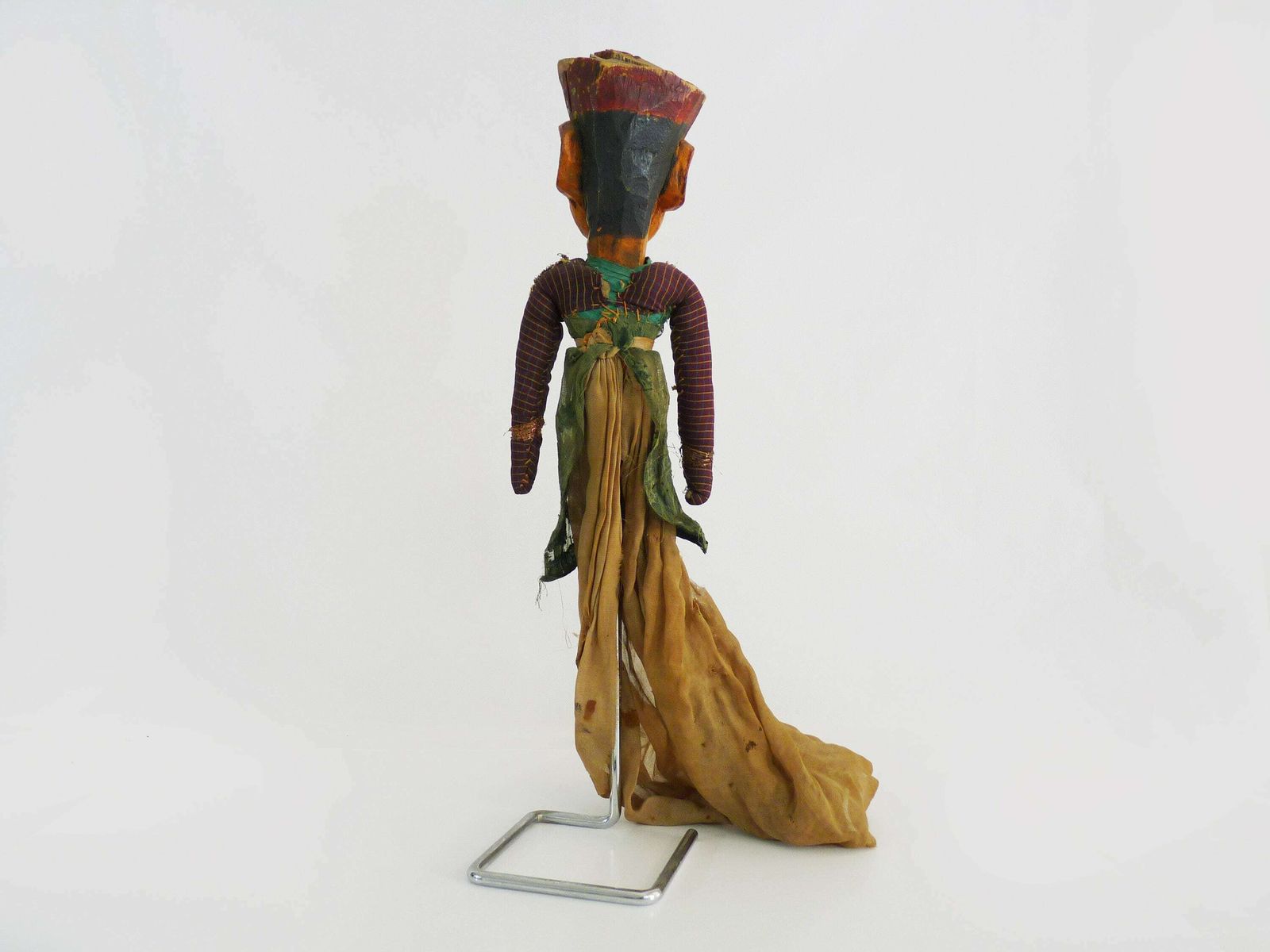 photo for sale Large Vintage Indonesian Wayang Golek Puppet Carved In Wood And Fabrics