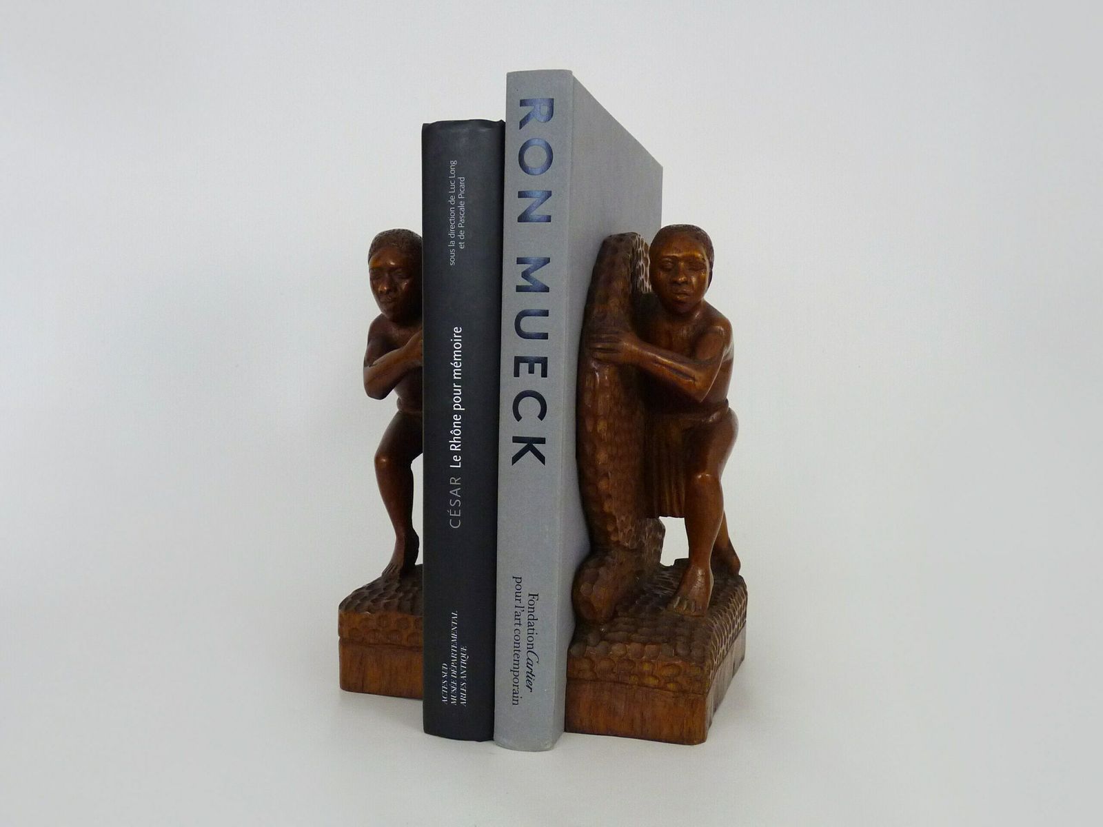 Pair Of Africanist Rosewood Bookends, Art Deco By B Ralisam photo Home Decor