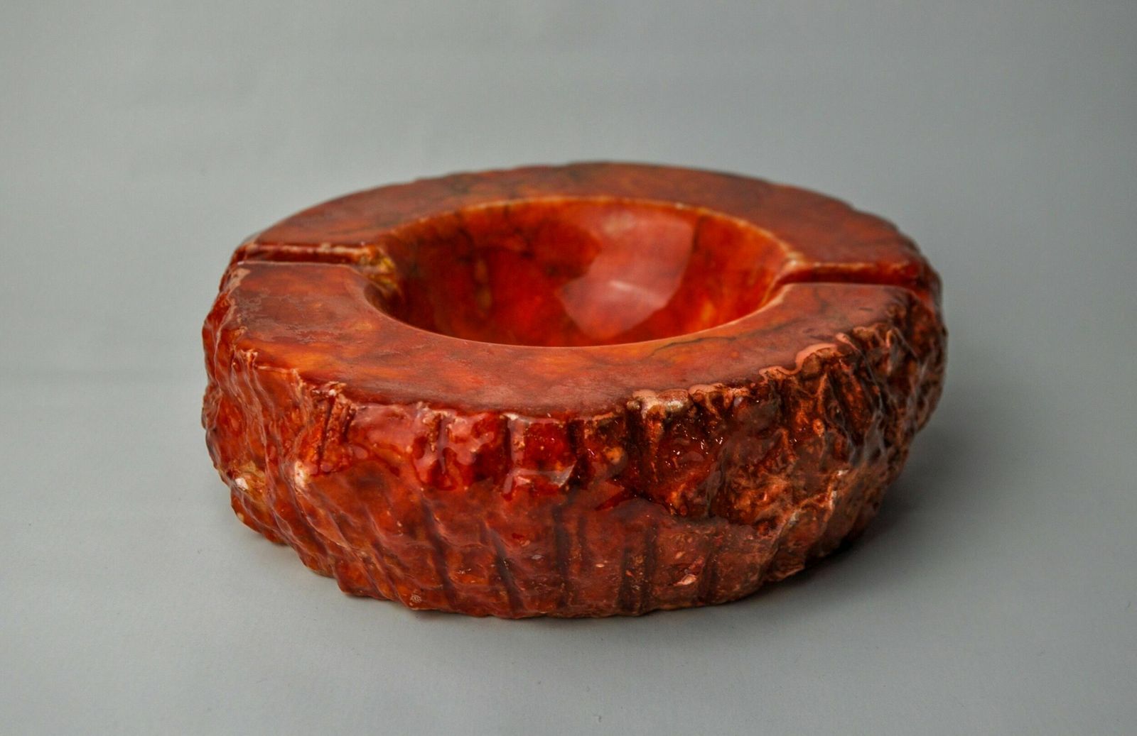 Red Alabaster Ashtray By Romano Bianchi, Italy, 1970 photo furniture