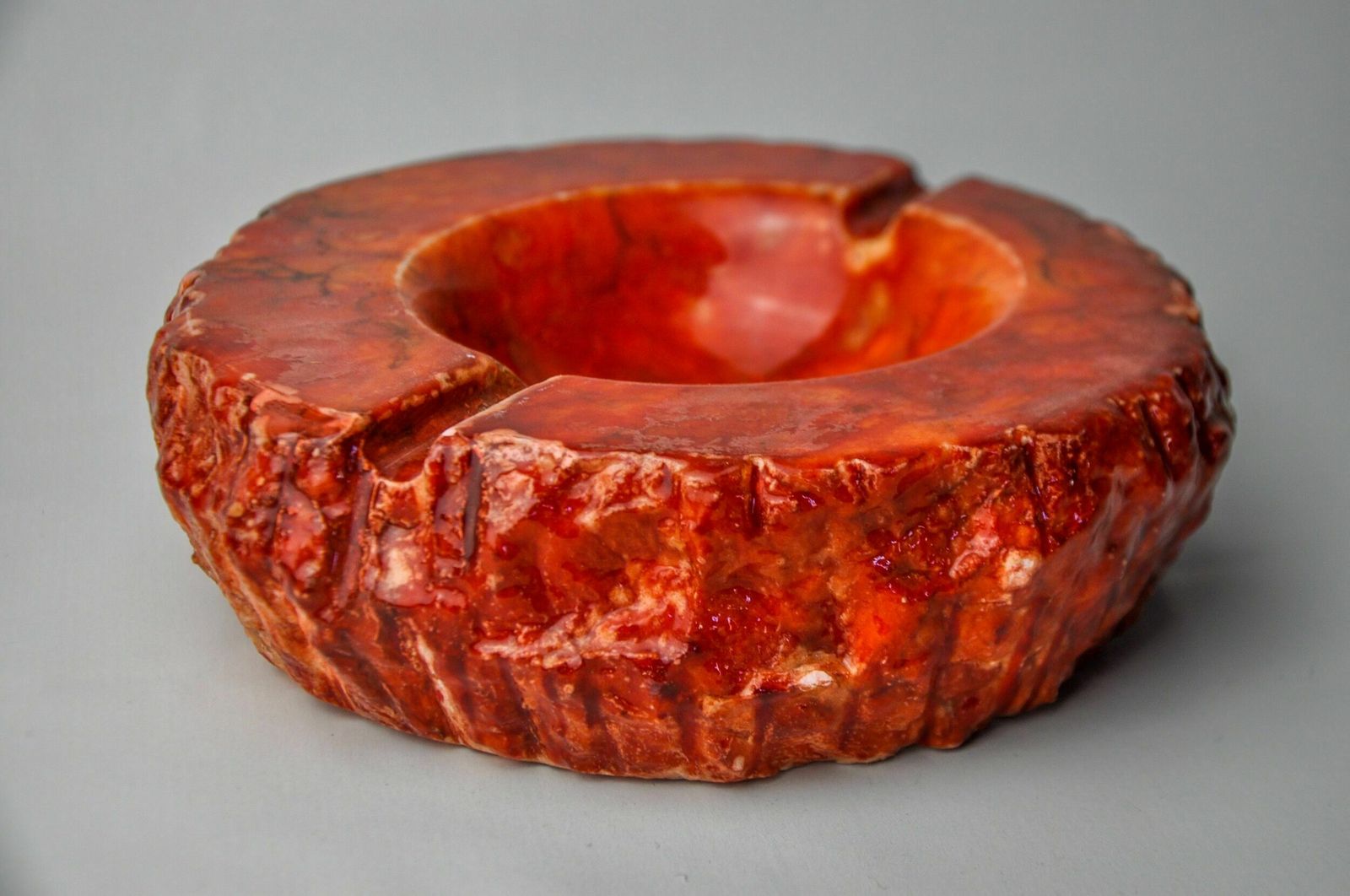 Red Alabaster Ashtray By Romano Bianchi, Italy, 1970 photo Home Decor