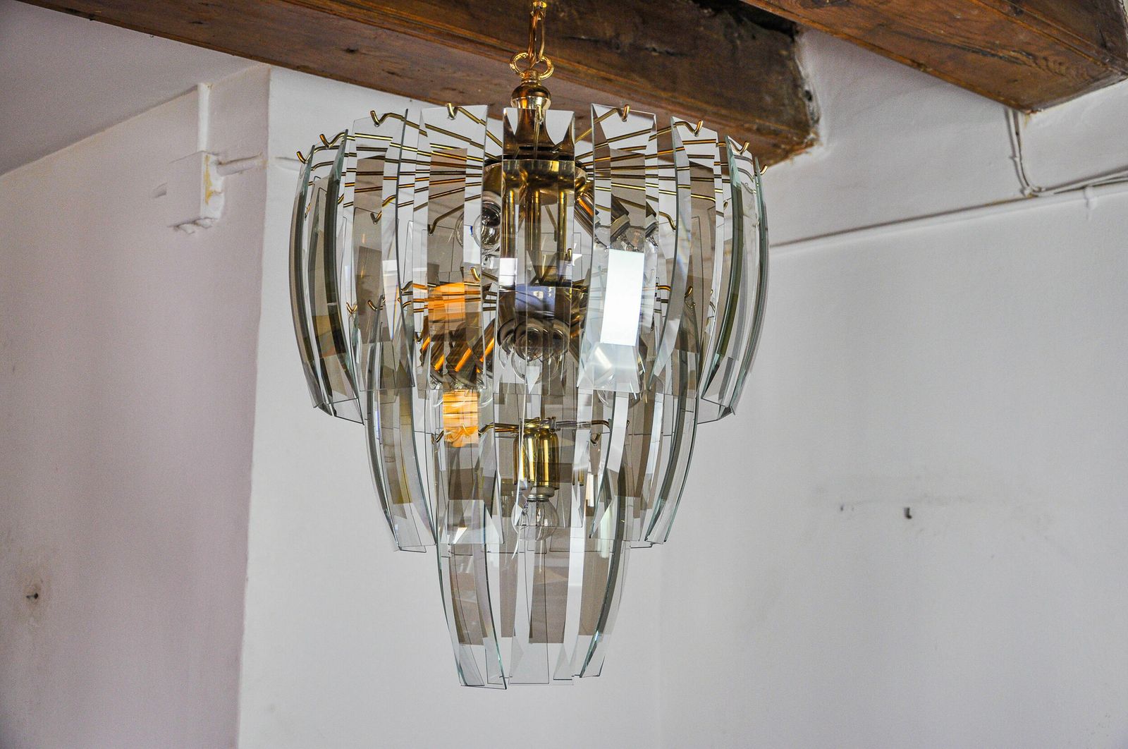 Black Veca Chandelier 3 Levels, Murano Glass, Italy, 1970 photo 1622.0