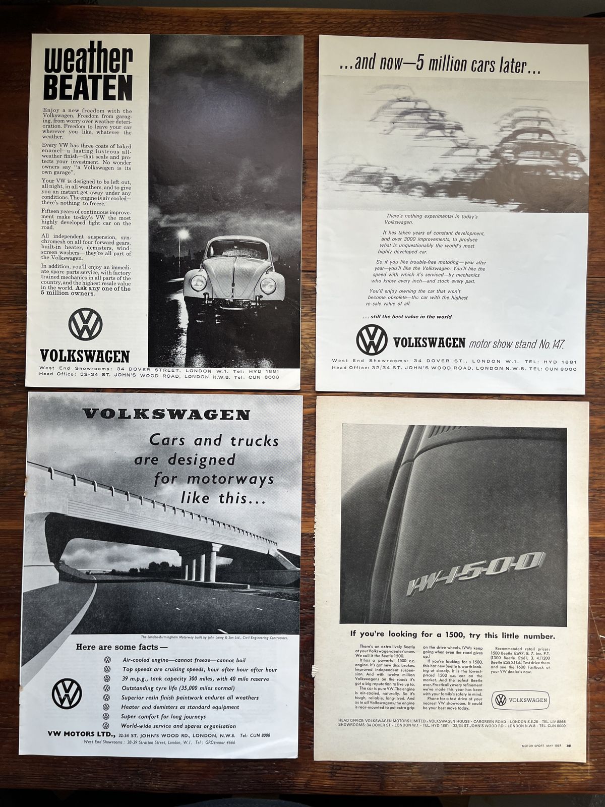 Original Volkswagen Advertising Print 1960s photo furniture