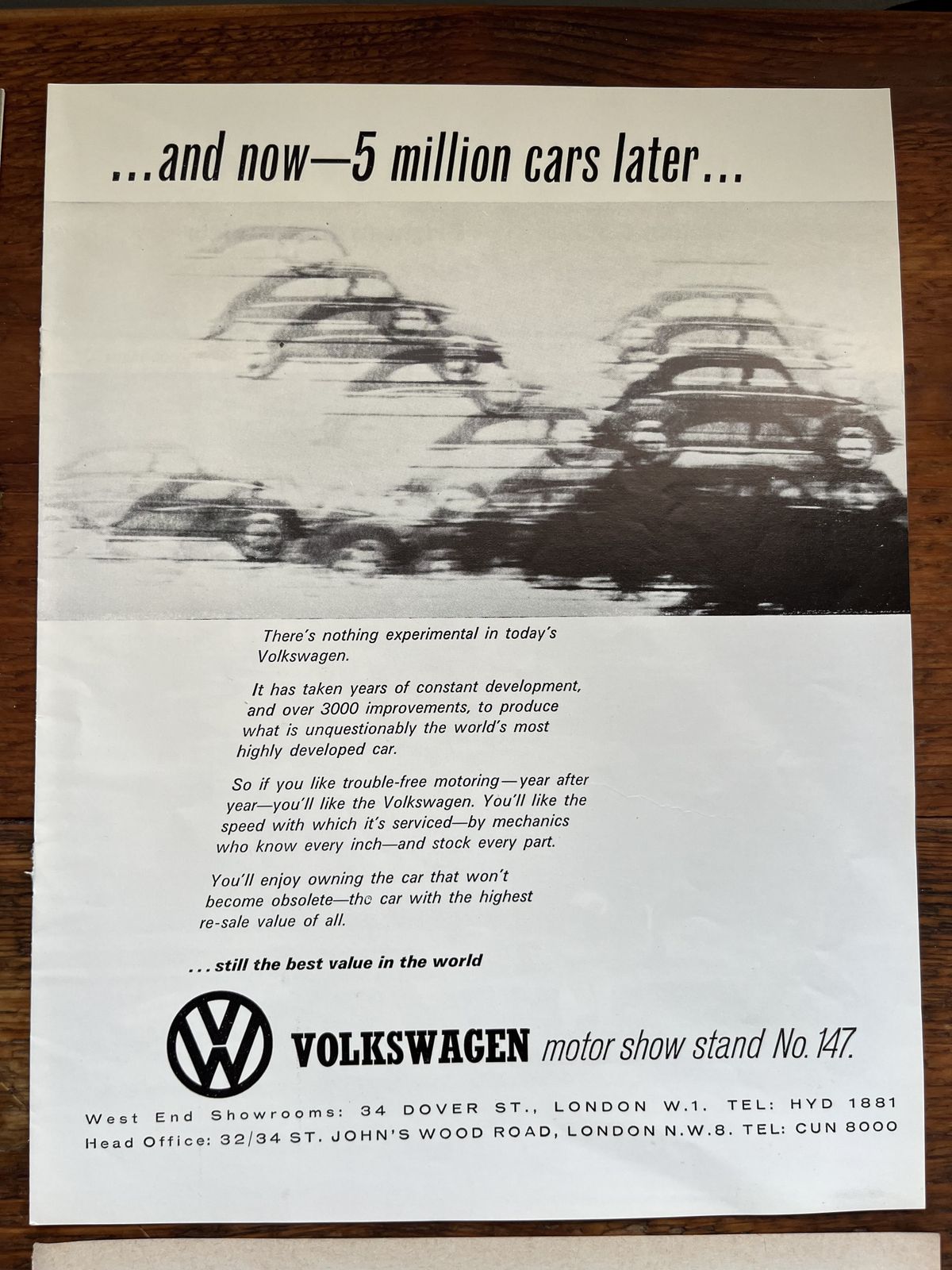 Original Volkswagen Advertising Print 1960s photo 165.0