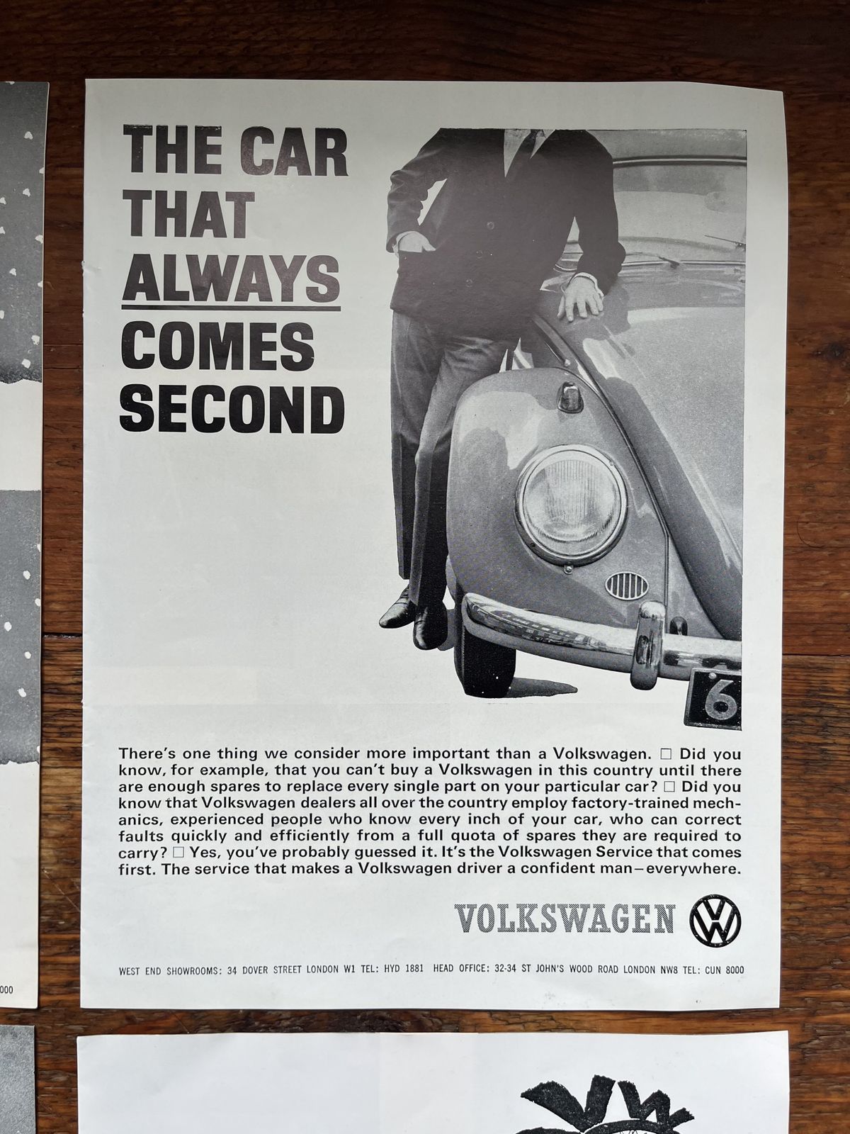 Original Volkswagen Advertising Print 1960s photo furniture