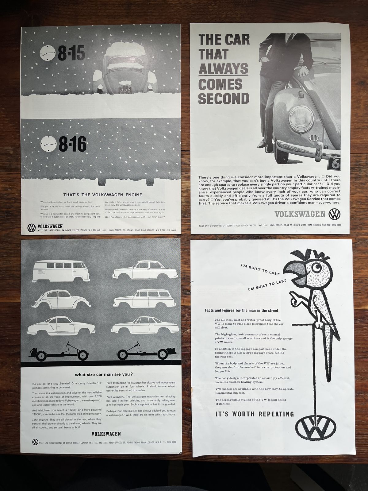 Original Volkswagen Advertising Print 1960s