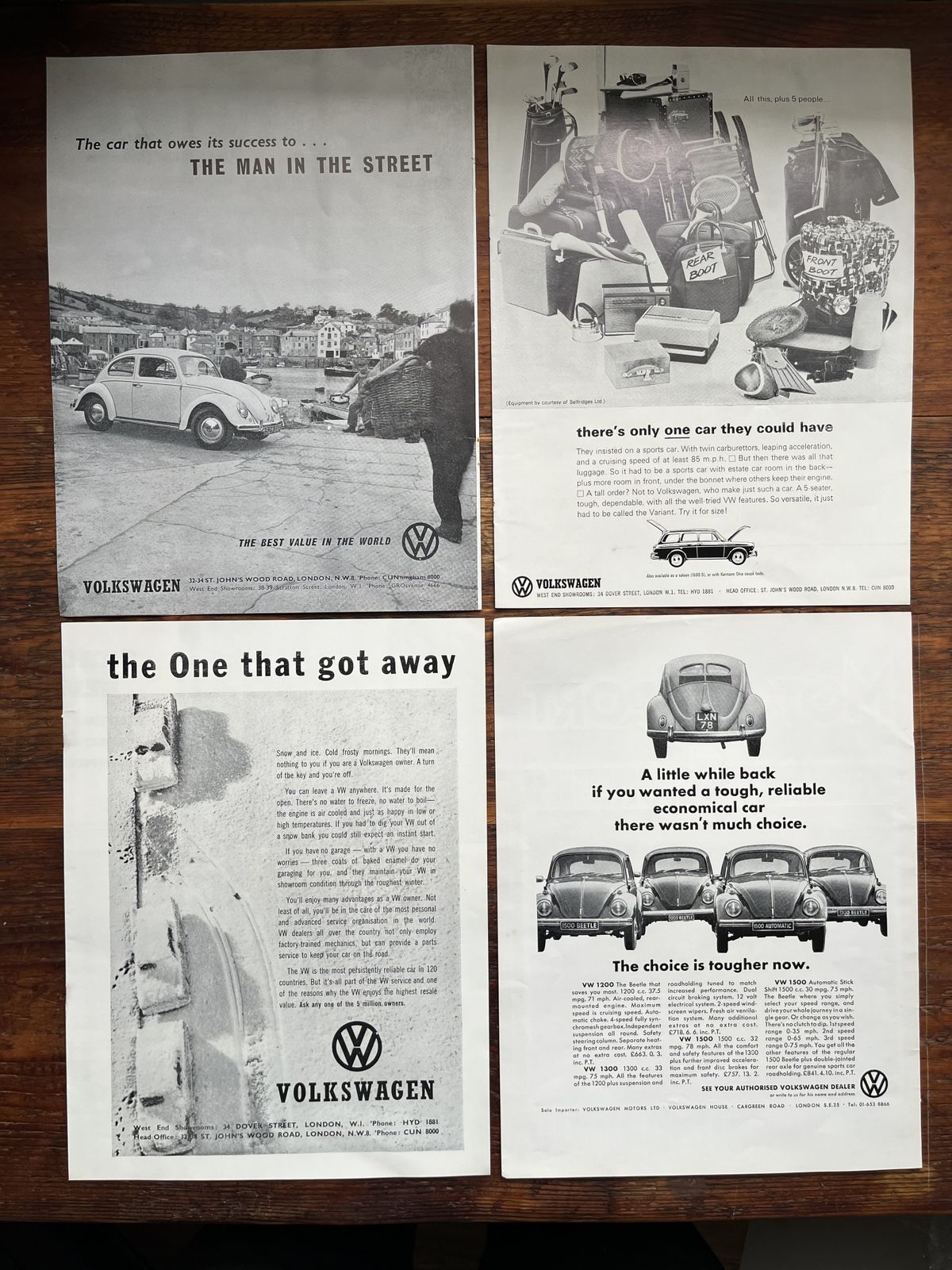 Original Volkswagen Advertising Print 1960s photo for sale