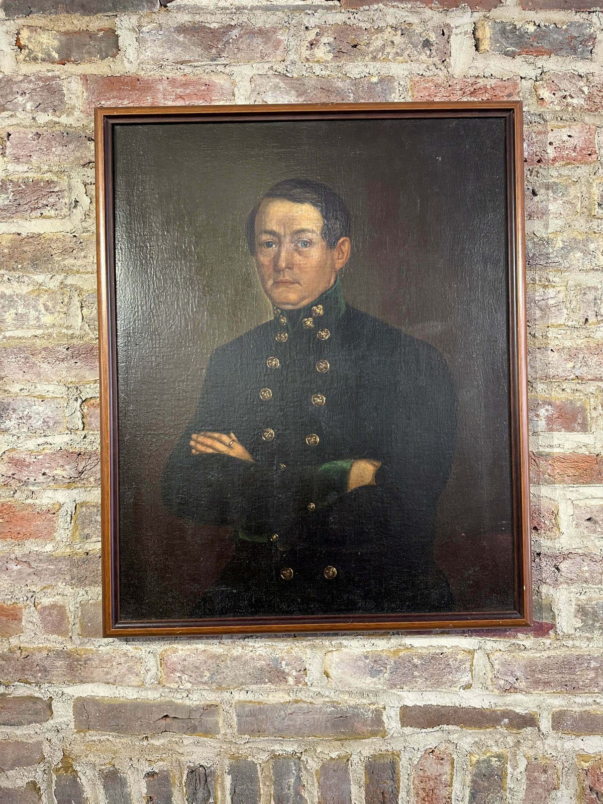 A Beautiful & Rare Antique Russian Oil On Canvas Of A Military Officer Circa 1840 photo Art