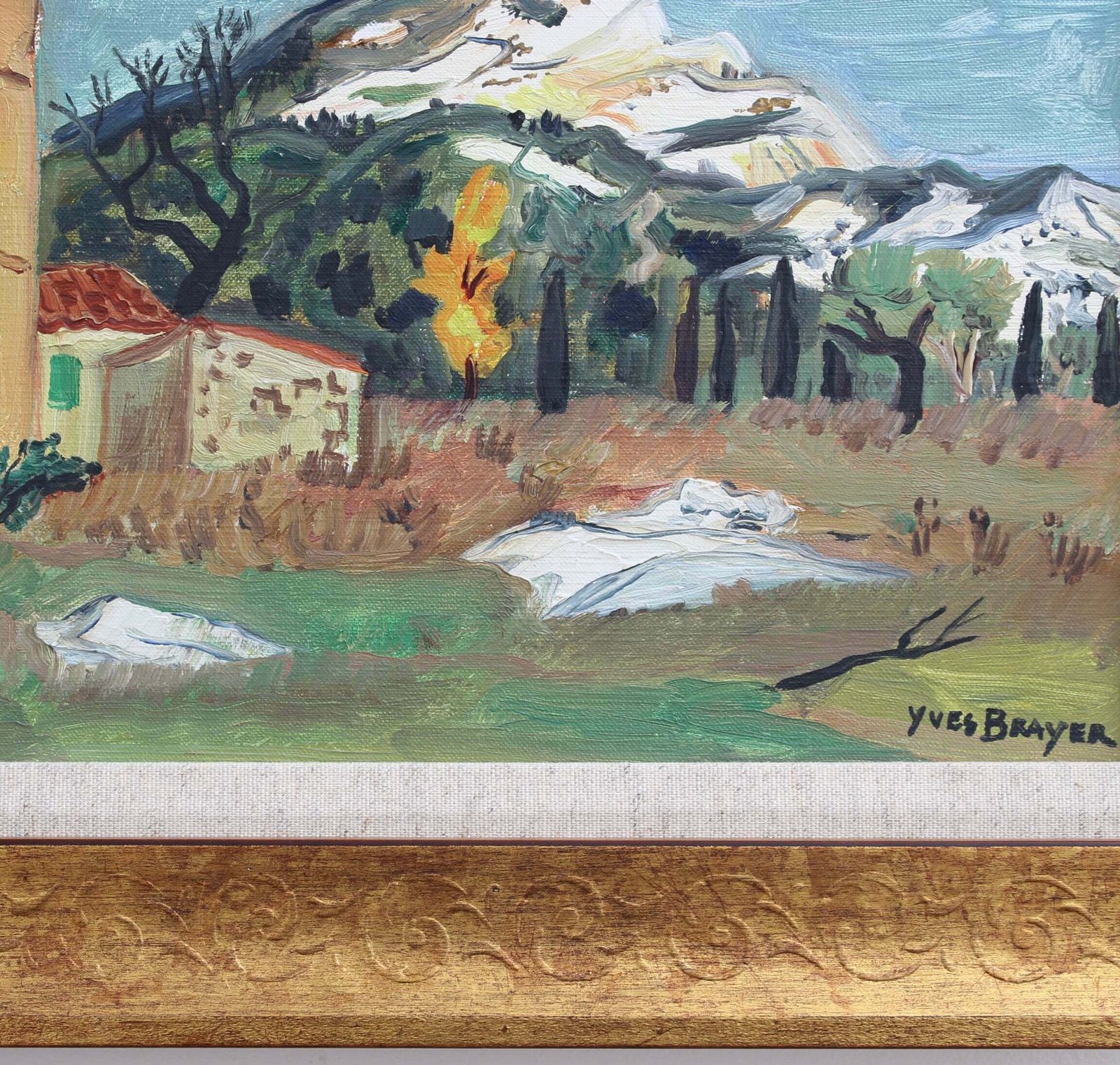 Art 'Mont Sainte Victoire' By Yves Brayer (Circa 1960s) photo