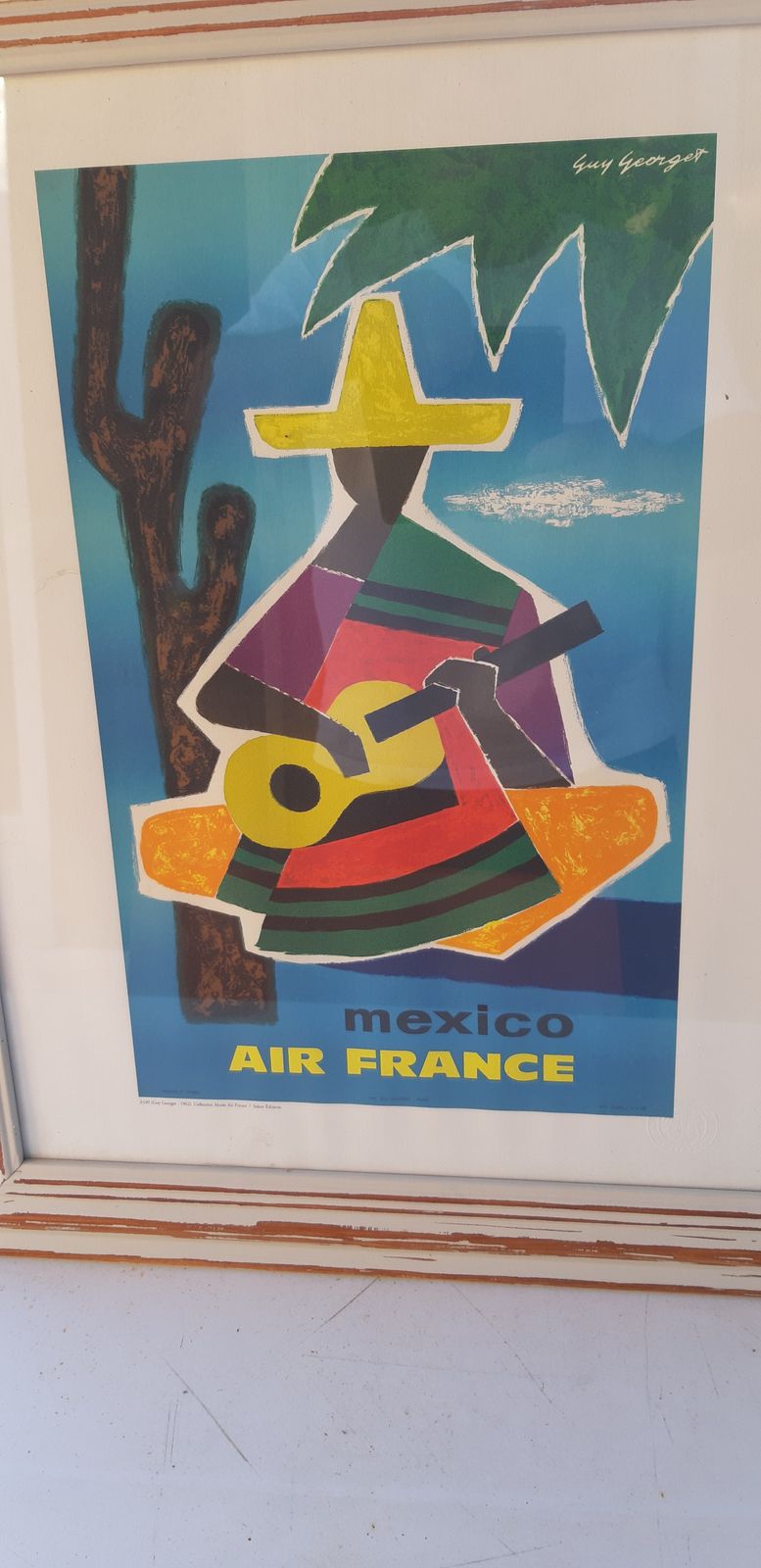 Litho Air France Mexico Ad By Guy Georger photo vinterior