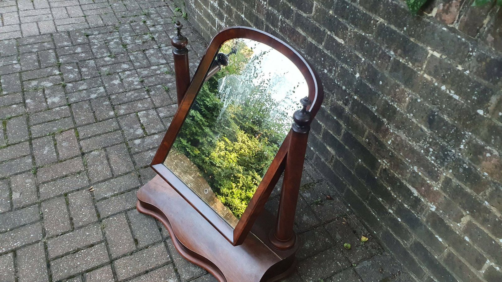 Huge Stunning Victorian Swig Dressing Table Mirror With Trinket Compartment. High Society photo vintage
