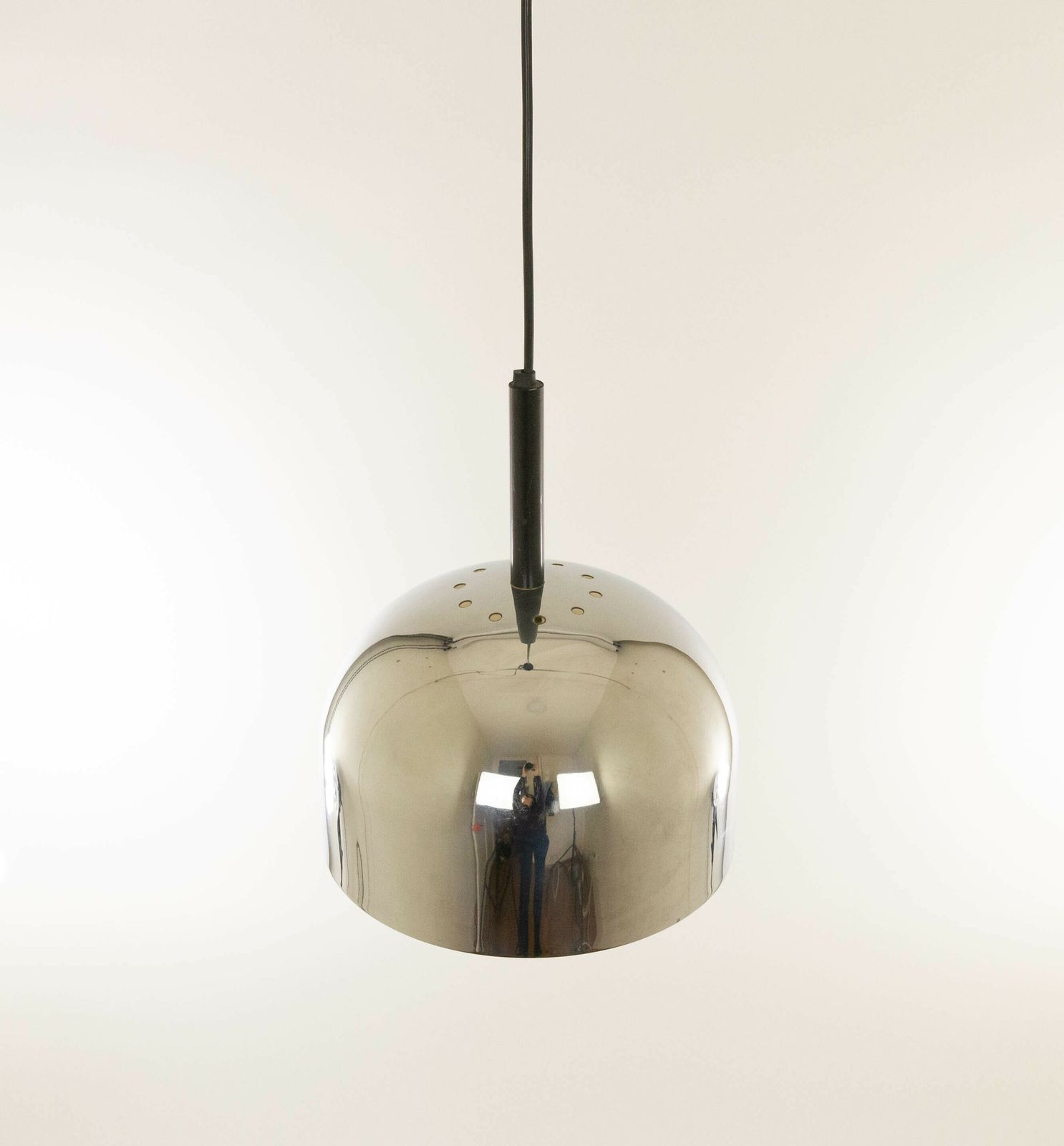 Chrome Pendant By Gae Aulenti And Livio Castiglioni For Stilnovo, 1970s photo for sale
