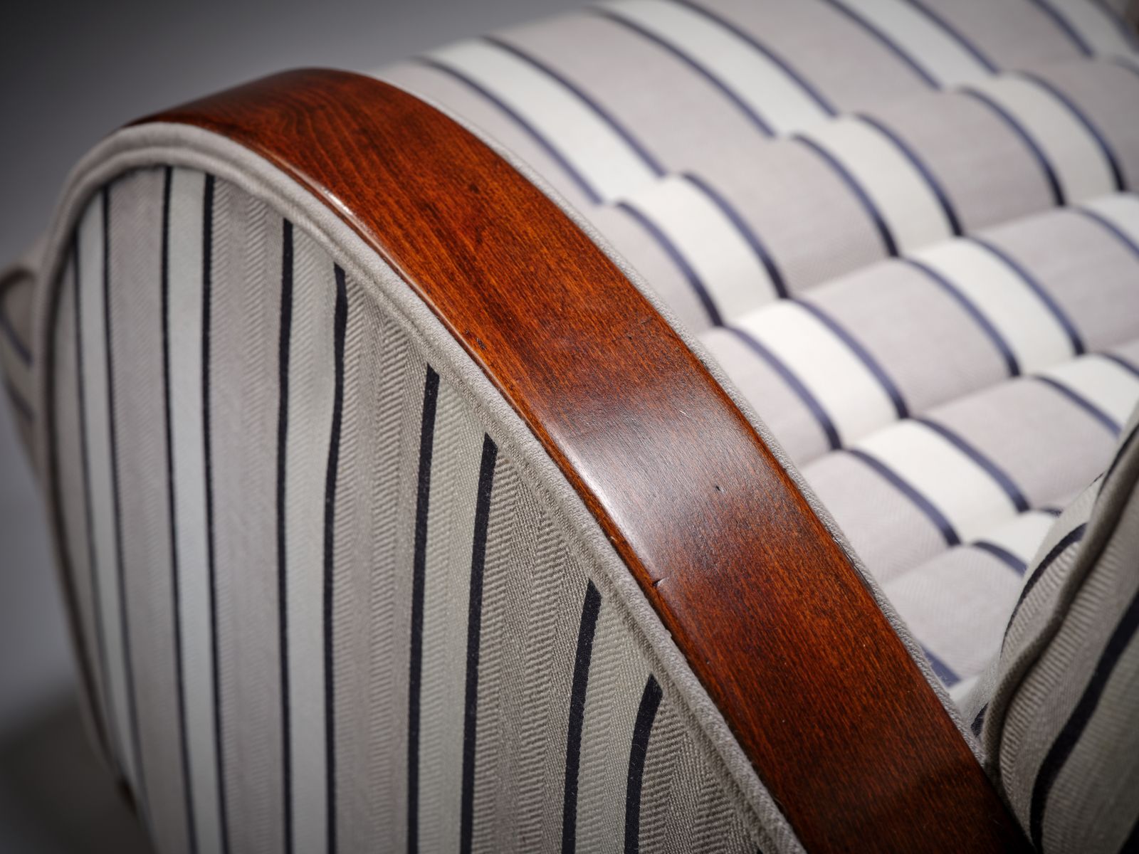 3295.0 The Deco Modernist 'Maritime Gentle Rocker' Fluted Back Rocking Armchair, England Circa  1930's photo