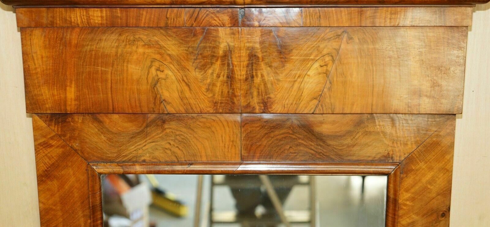 Pair Of Fully Restored Antique Circa 1815 Regency Walnut Console Tables & Mirror photo vintage