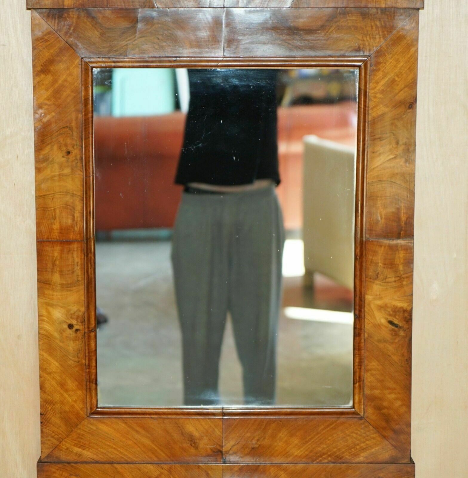 photo furniture Pair Of Fully Restored Antique Circa 1815 Regency Walnut Console Tables & Mirror