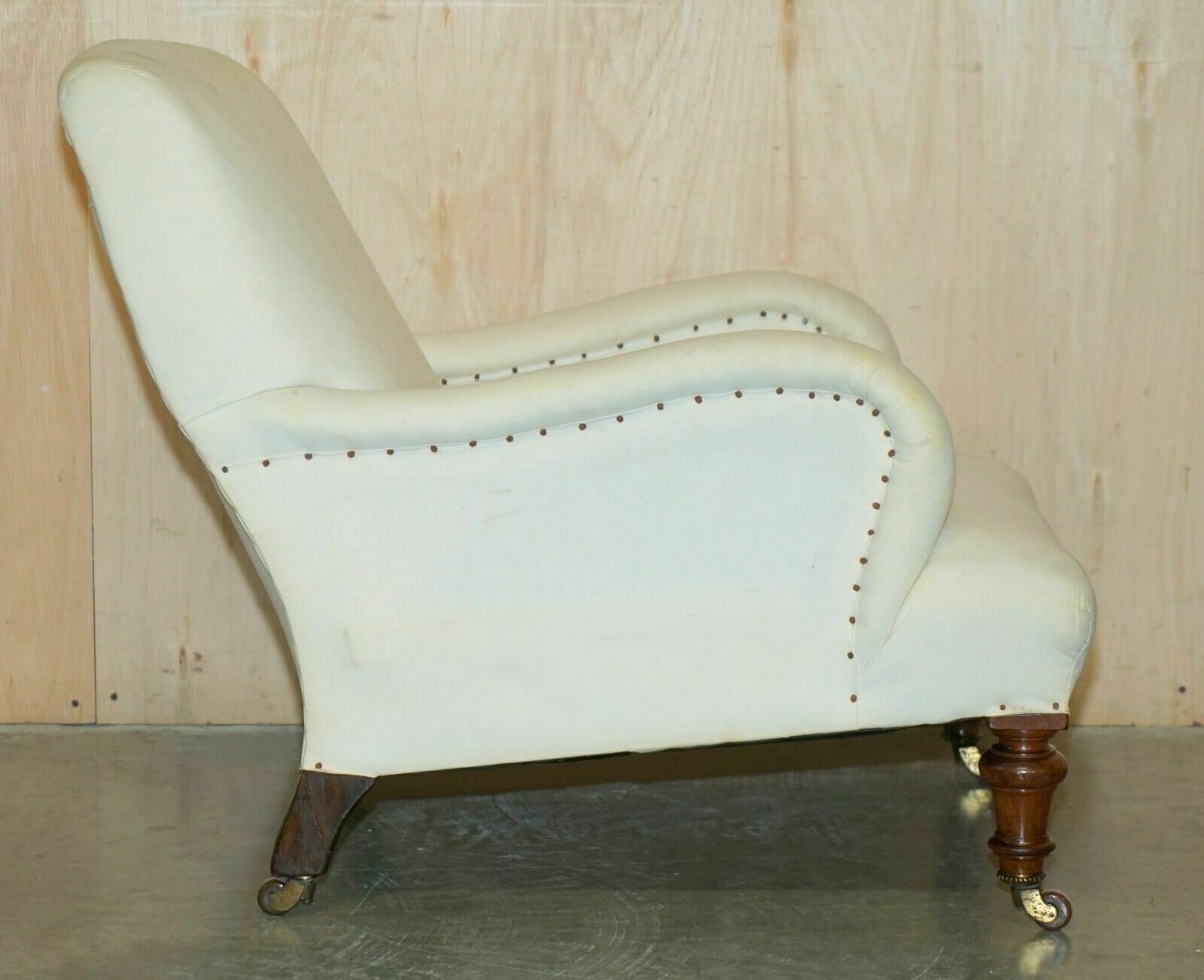 photo buy Antique Victorian Howard & Son's Bridgewater Style Armchair Nicely Sculpted Arms