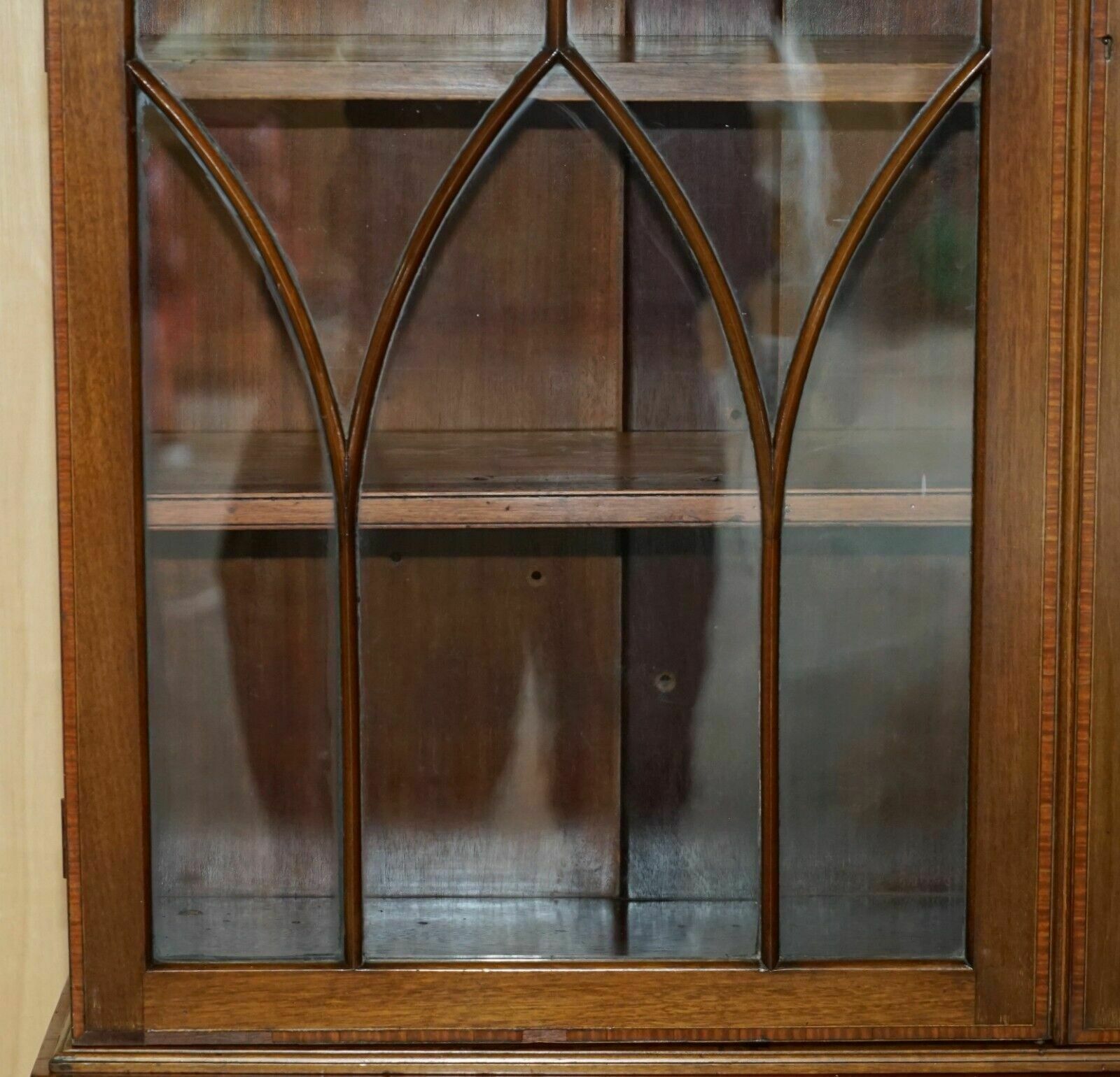 Stunning Antique Circa 1840 Sheraton Revival Library Bureau Bookcase On Drawers photo buy