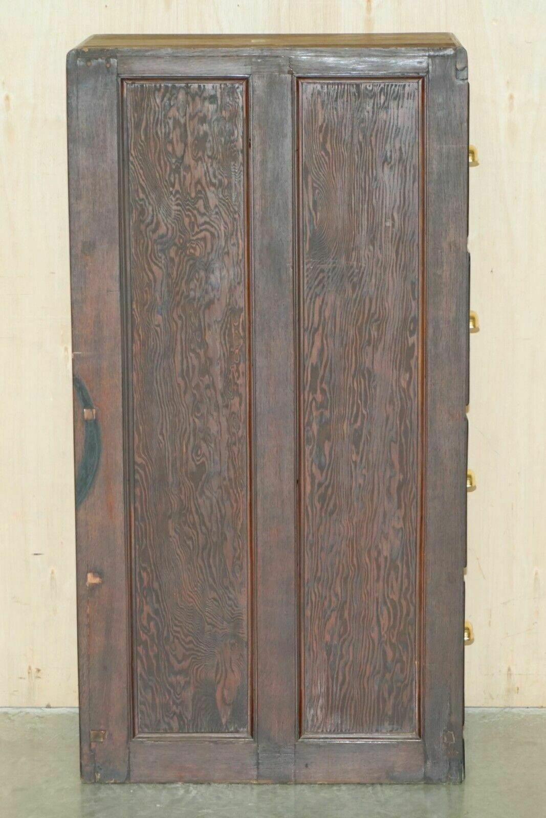 photo vinterior Antique Art Deco Circa 1920's Restored English Oak Filing Cabinet New Fittings