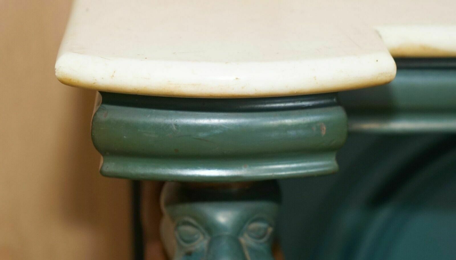 Antique Circa 1880 Hand Carved With Griffin's, Carrara Marble Top Console Table photo 3950.0