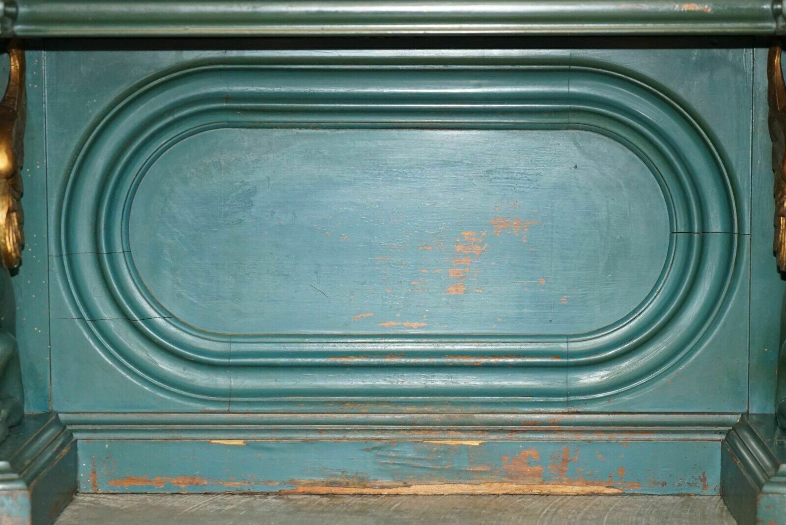 Furniture Antique Circa 1880 Hand Carved With Griffin's, Carrara Marble Top Console Table photo