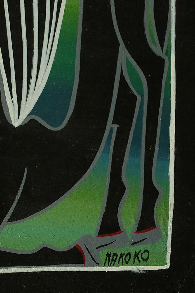 Saidi Nakoko, African Tingatinga School Composition, Oil On Canvas, 1970s, Framed photo Art