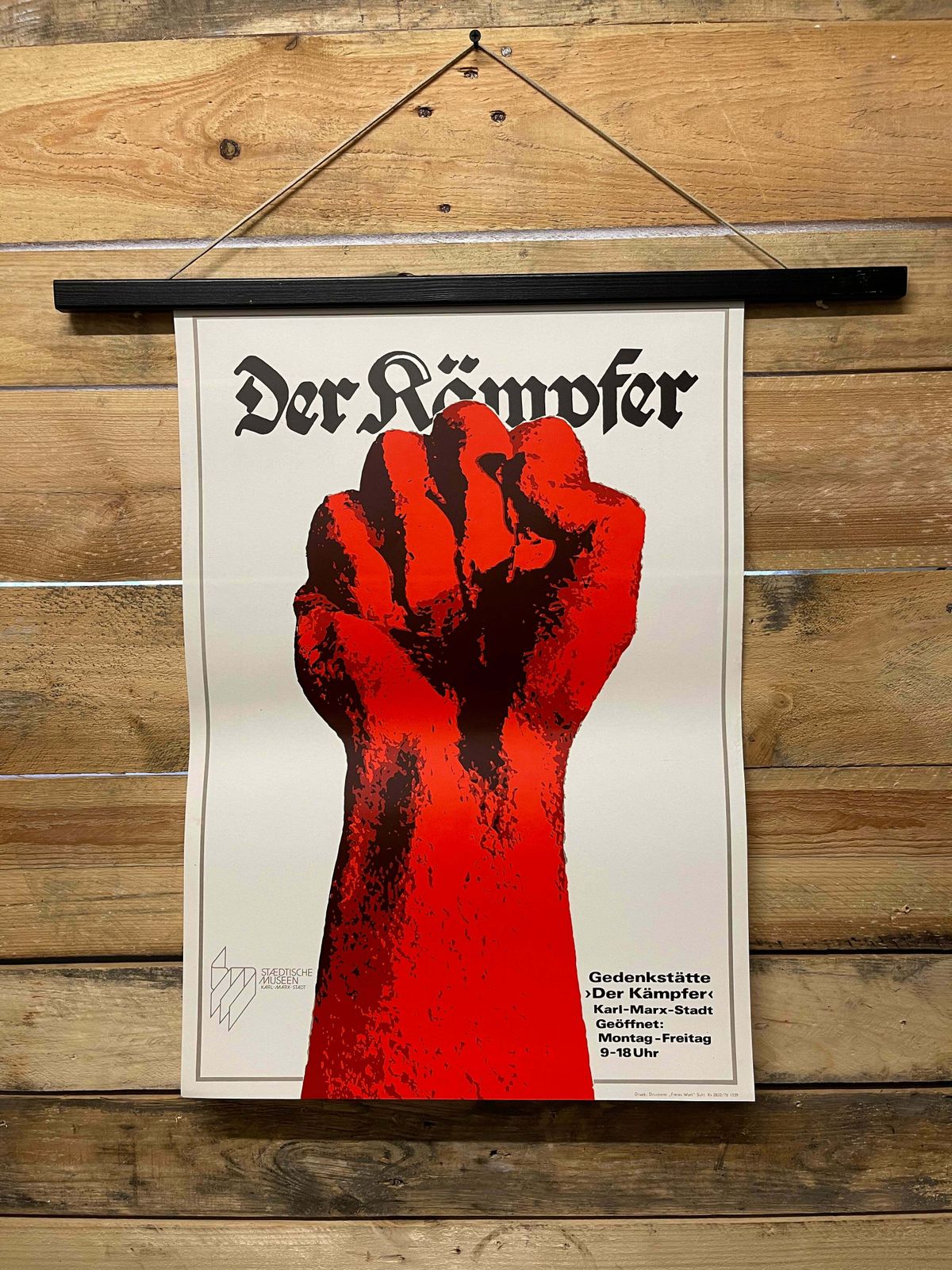 Rare Memorial Of The Fighter Ddr Propaganda Poster 1976