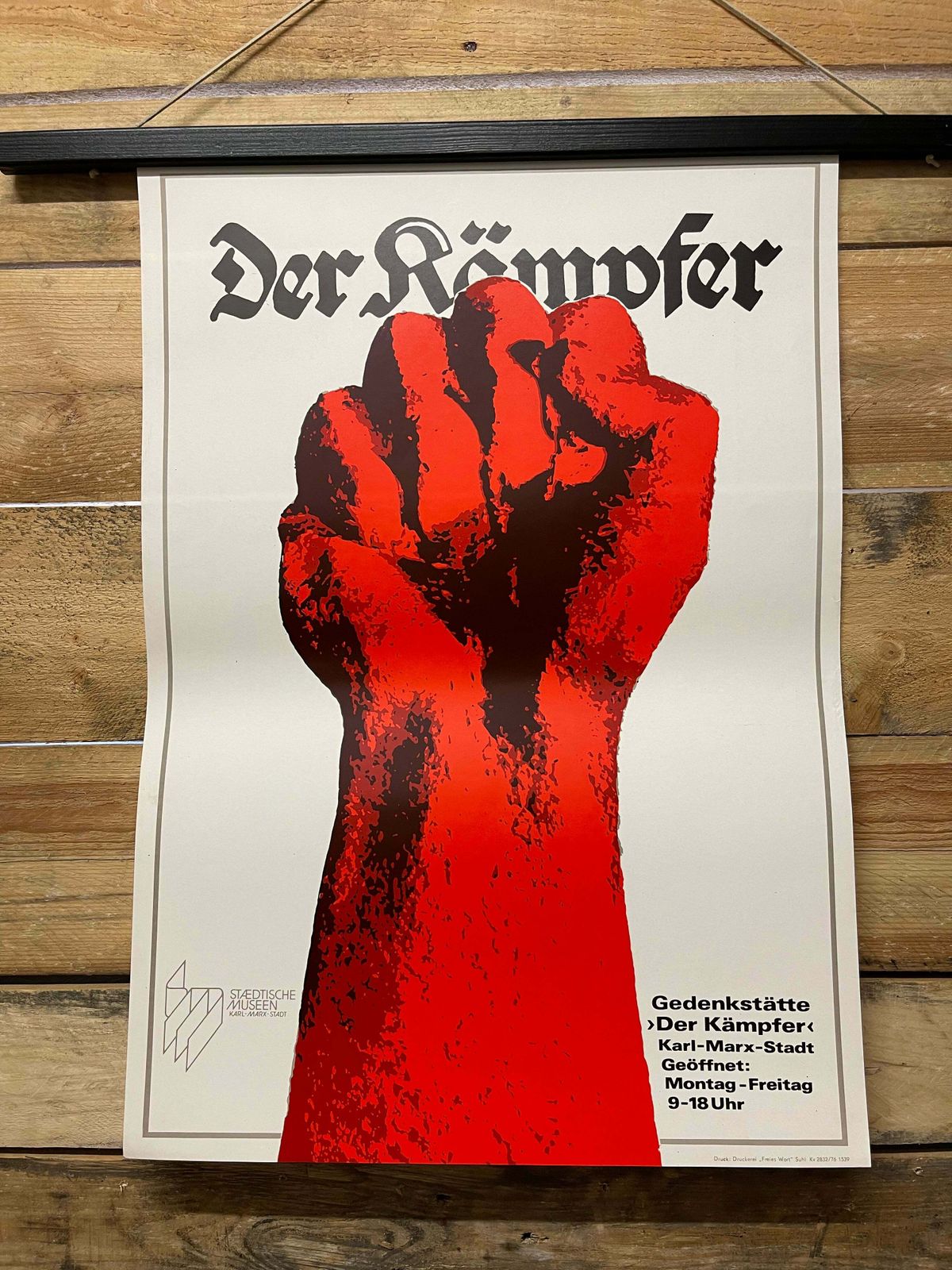 Rare Memorial Of The Fighter Ddr Propaganda Poster 1976 photo furniture