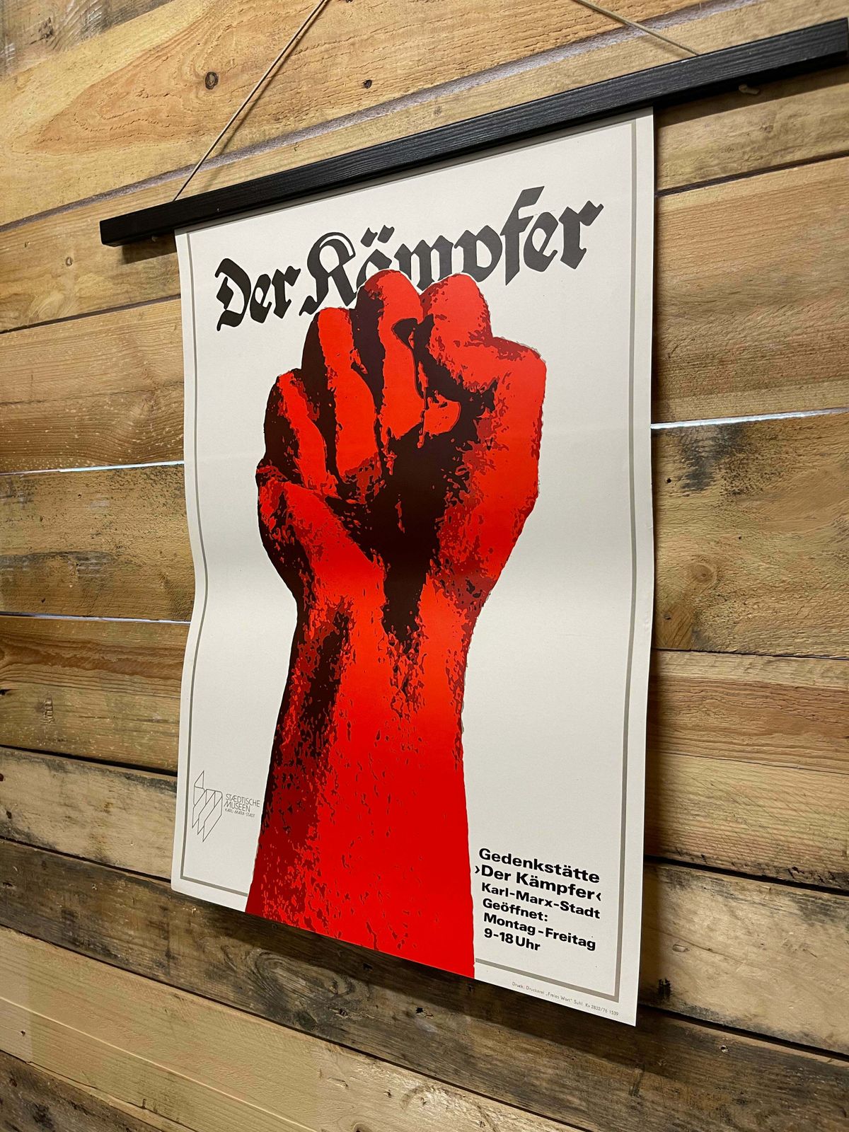 Rare Memorial Of The Fighter Ddr Propaganda Poster 1976 photo vinterior