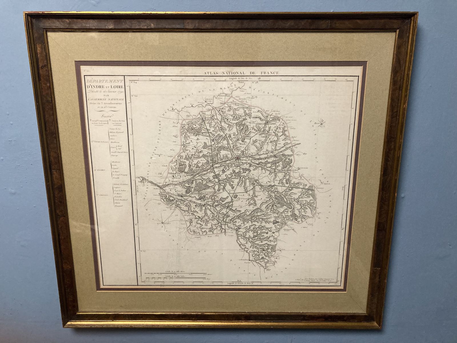photo furniture Set Of Three Large 18th C Framed French Maps