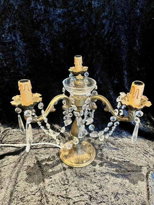 A Pair Of Three Light French Antique Lamps photo for sale