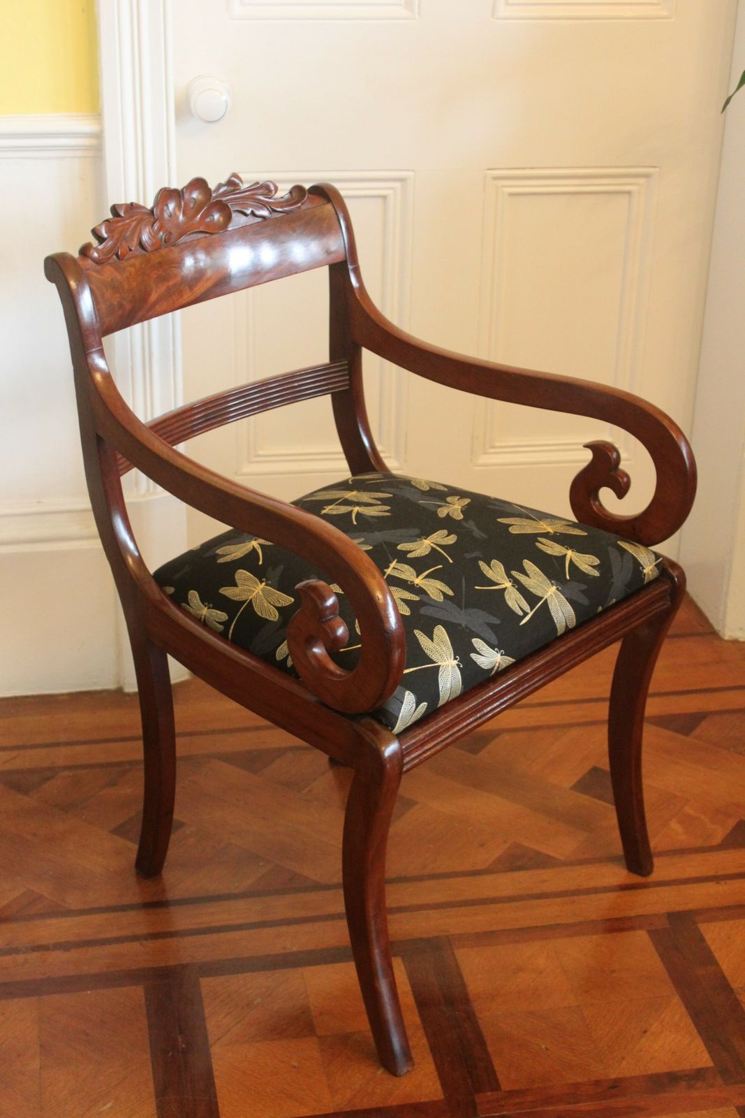 Regency Period Mahogany Sabre Leg Armchair photo furniture