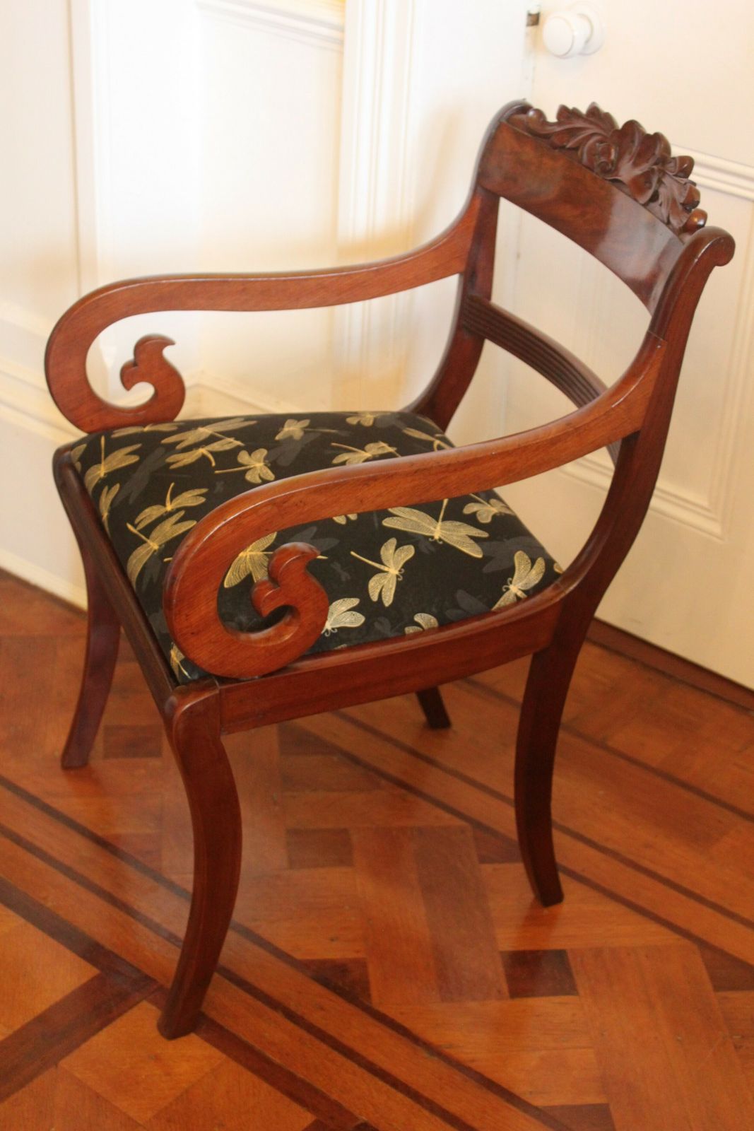 Regency Period Mahogany Sabre Leg Armchair photo for sale
