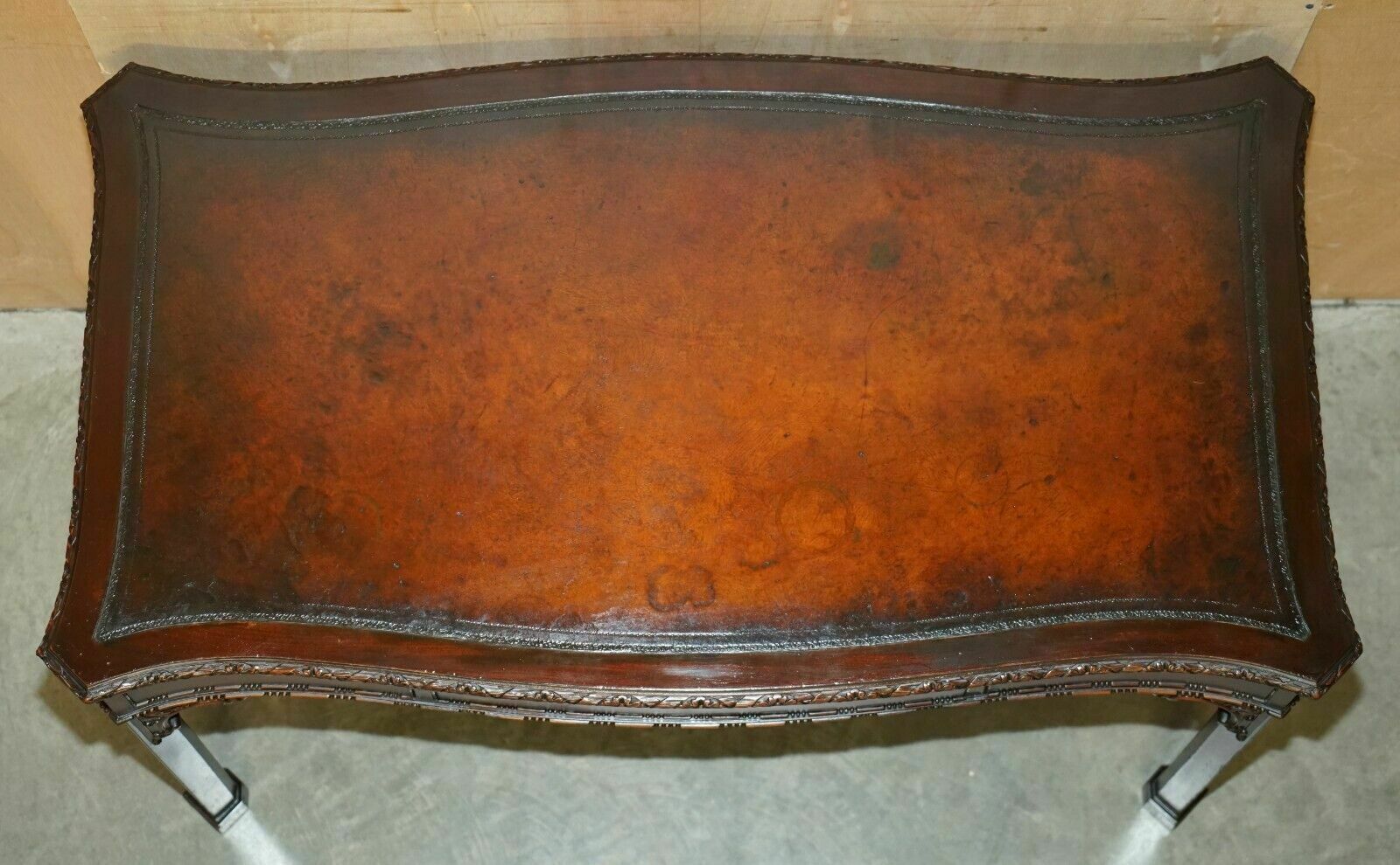 photo vinterior Waring & Gillow Paris Thomas Chippendale Taste Library Desk Brown Leather Top