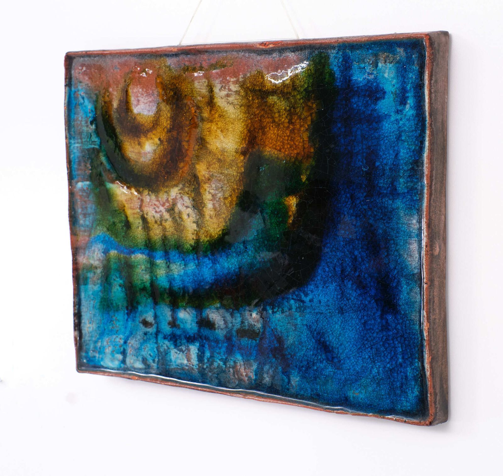 Art Set Of Three Abstract Ceramic Wall Plaques. Germany 1960s photo