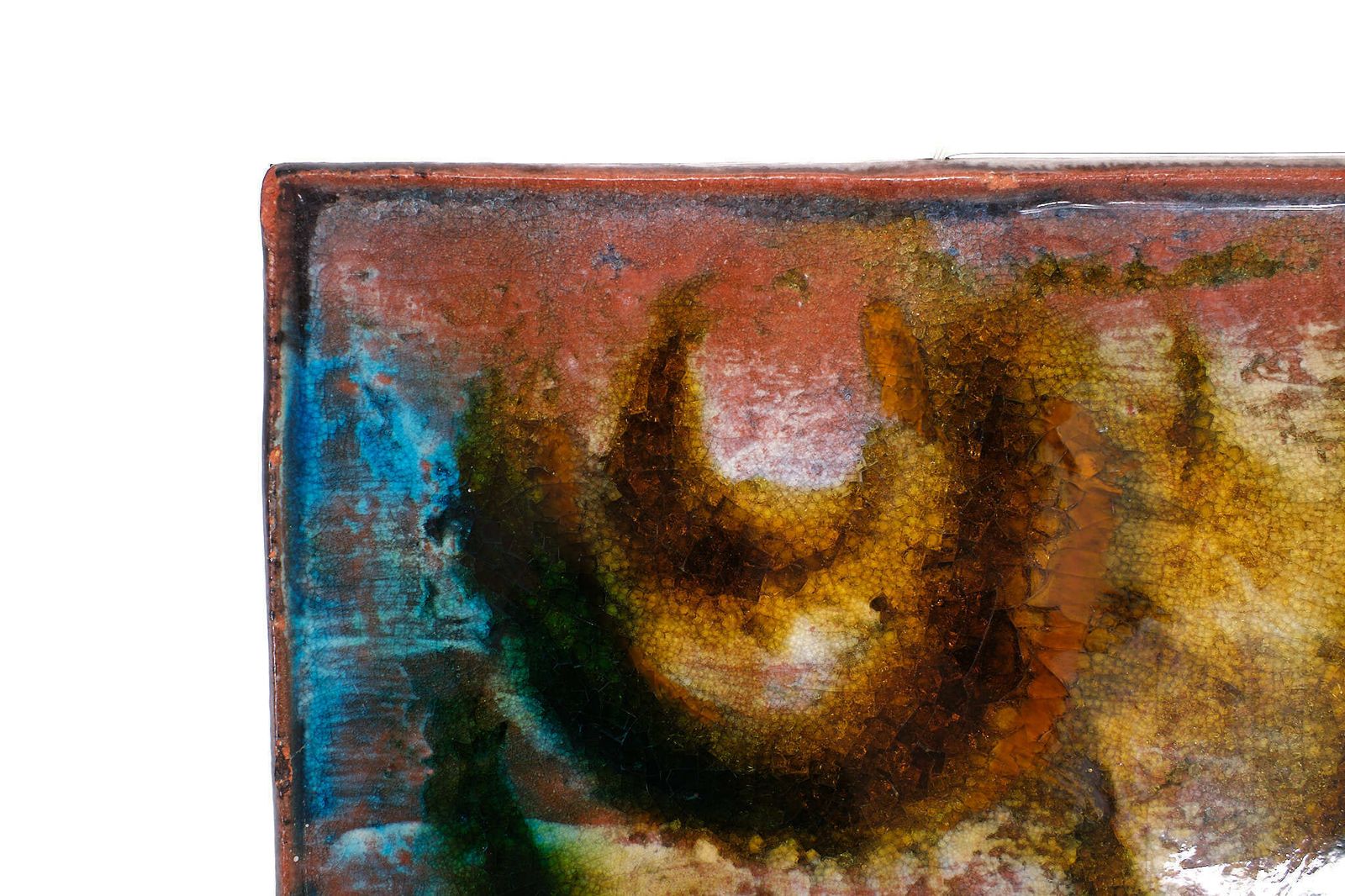 photo vintage Set Van Drie Abstracte Keramische Wandplaquettes. Duitsland, Ca. Jaren 1960