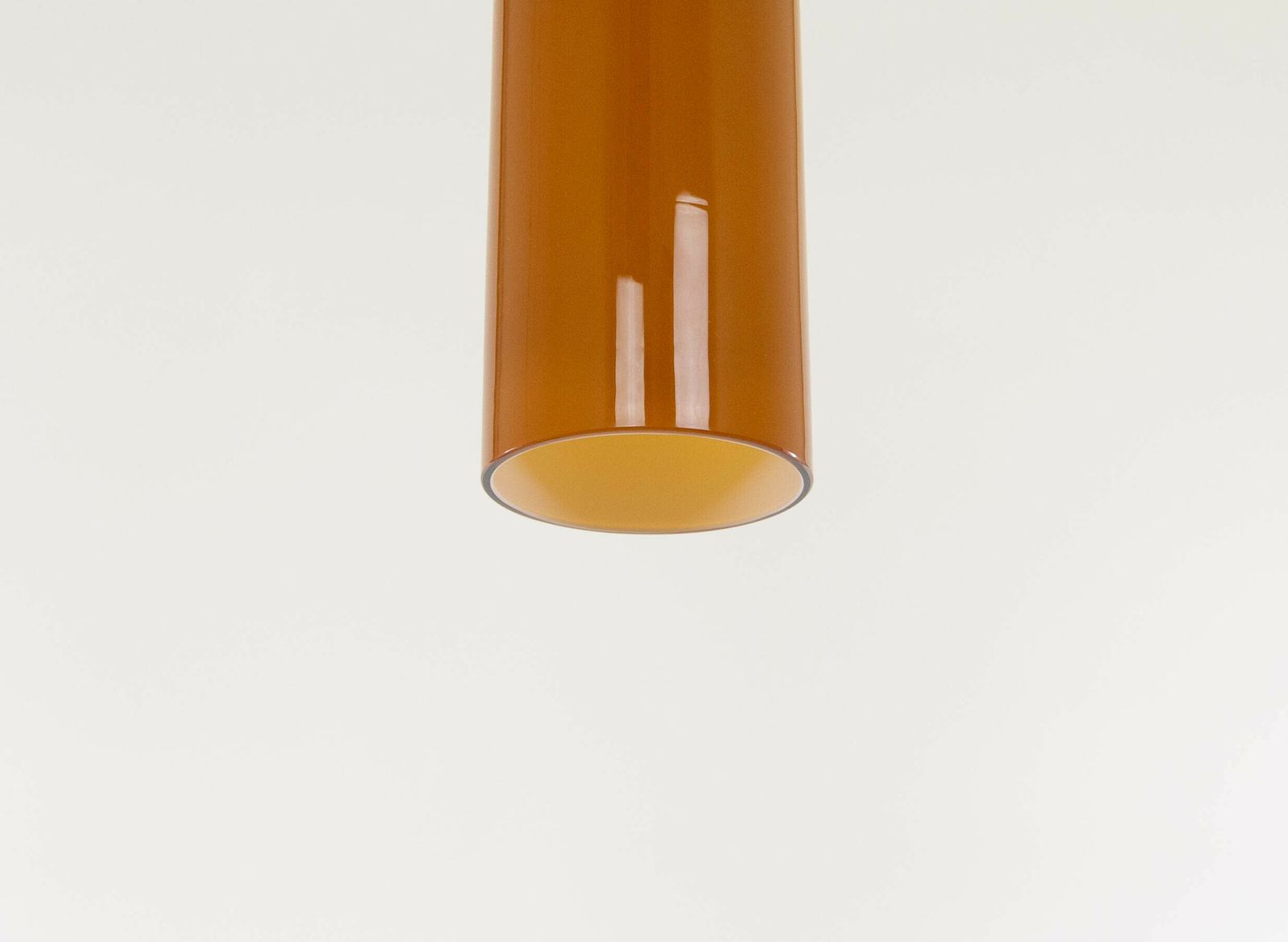 Cylinder Shaped Amber Coloured Pendant By Venini, 1950s photo vinterior