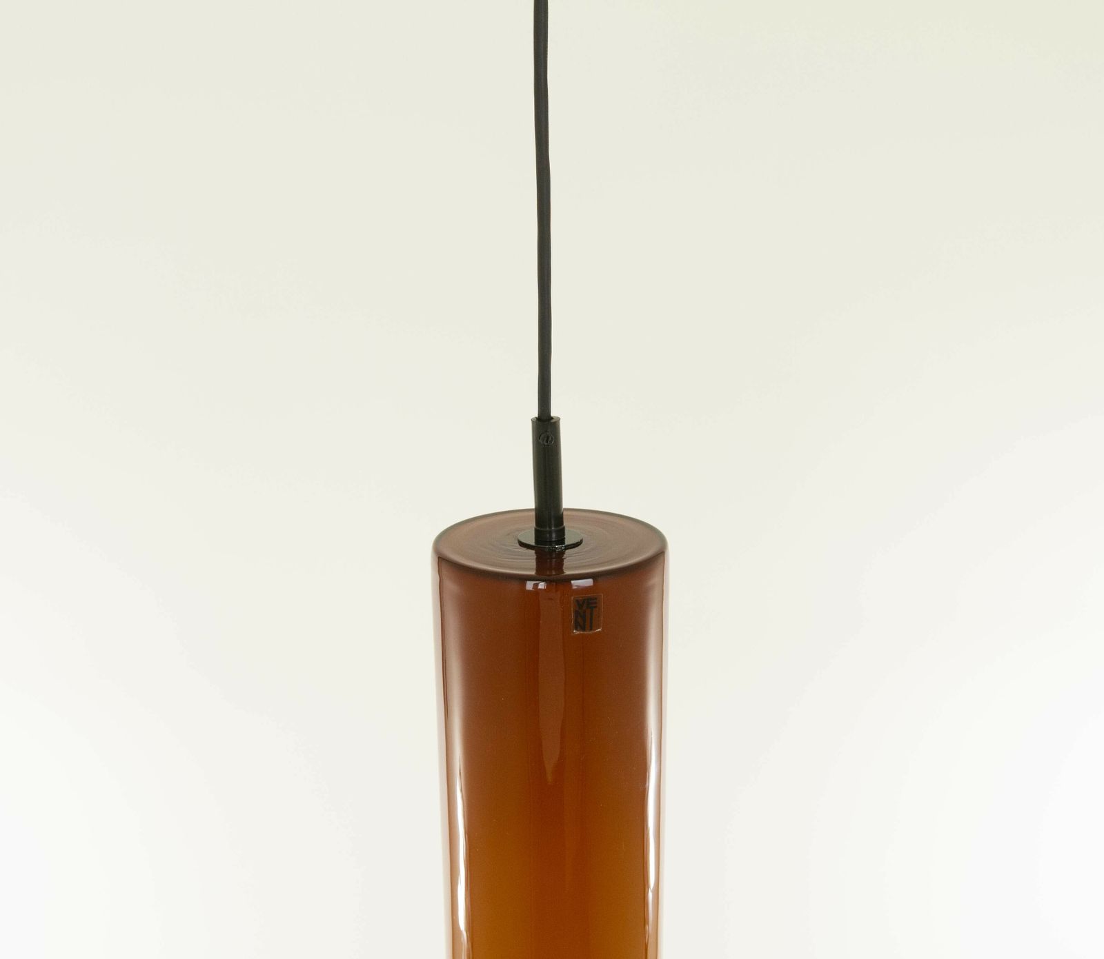 Cylinder Shaped Amber Coloured Pendant By Venini, 1950s photo 890.0