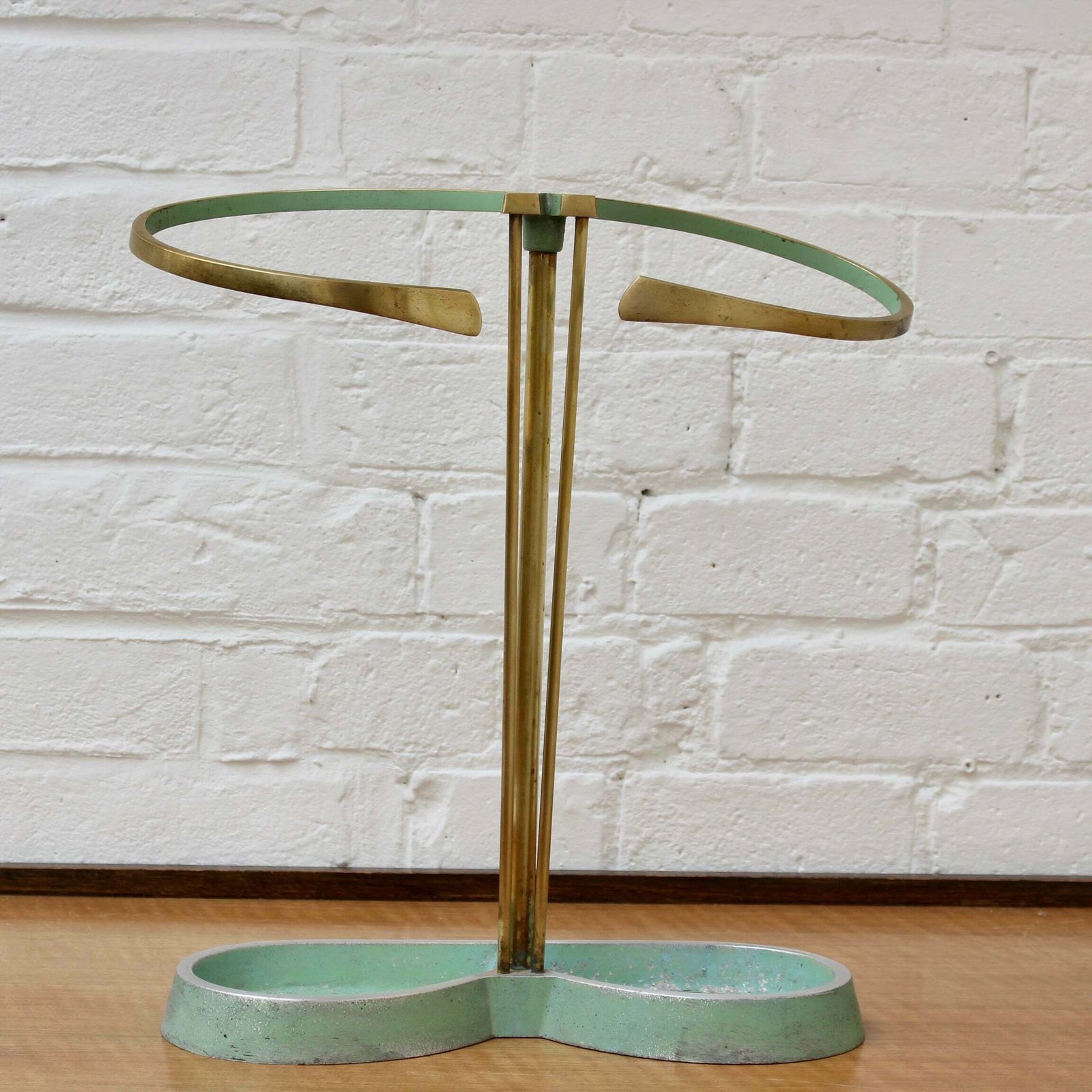 Mid Century Modern Brass Umbrella Stand Attributed To Artes H&H Seefried Steppach (Circa 1950s)